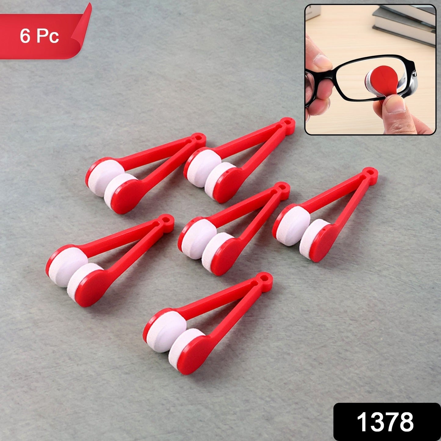 Portable Eyeglass Lens Cleaner Tool – 6 Pc Double-Sided Microfiber