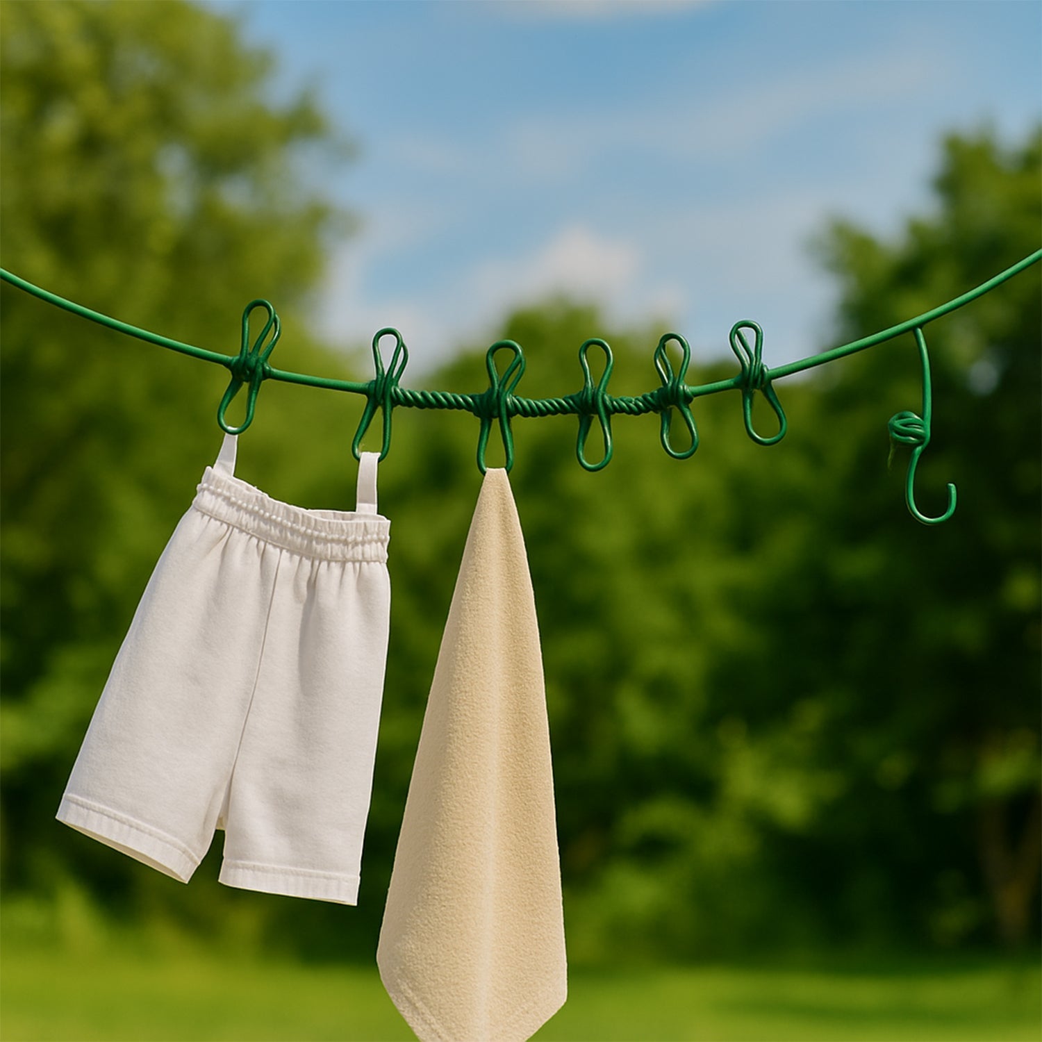 Travel-Ready Clothes Drying Rope – Elastic with 12 Clips - main product view