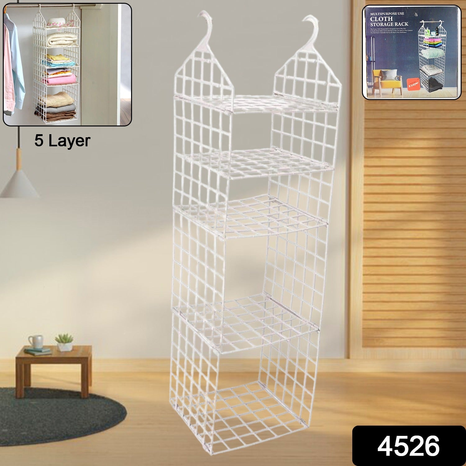 Clutter-Free Storage Folding Clothes Hanger – 5-Layer Space - main product view