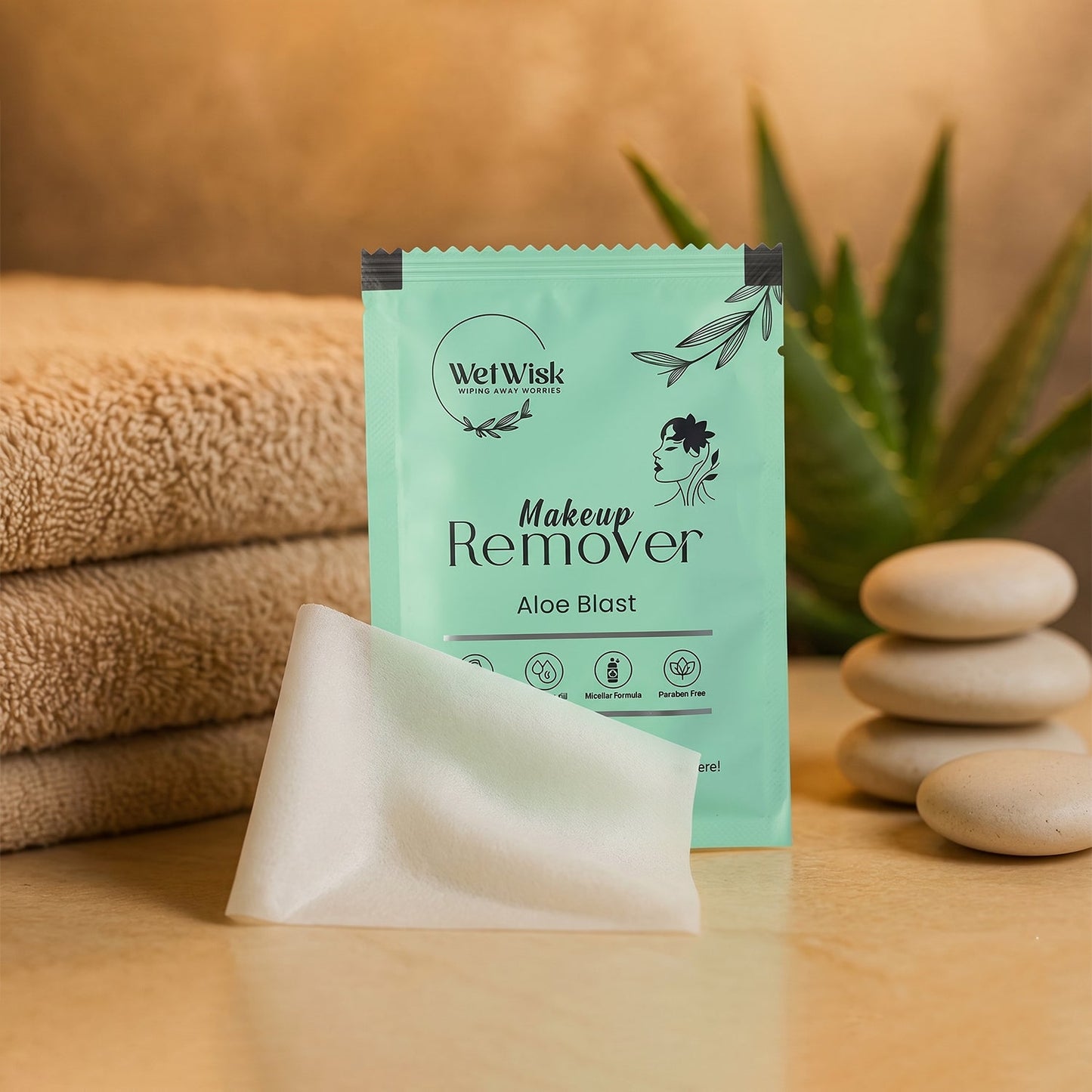 Makeup Remover Wet Wipes – Gentle & Travel-Friendly Facial Cleansing