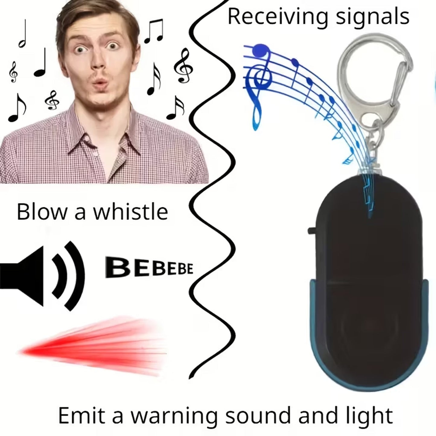 Personal Safety Alarm Keychain – Loud Emergency Siren & LED Light