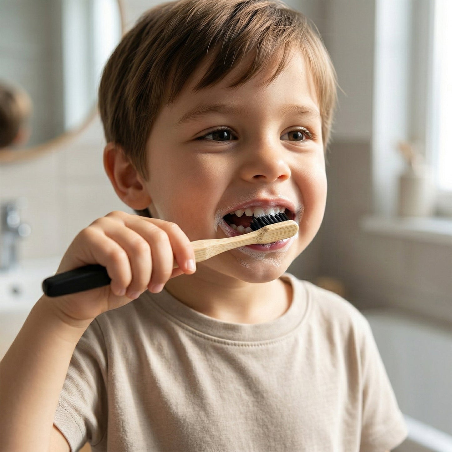 Bamboo Toothbrush – Eco-Friendly & Soft Charcoal Bristles (mix Desing)