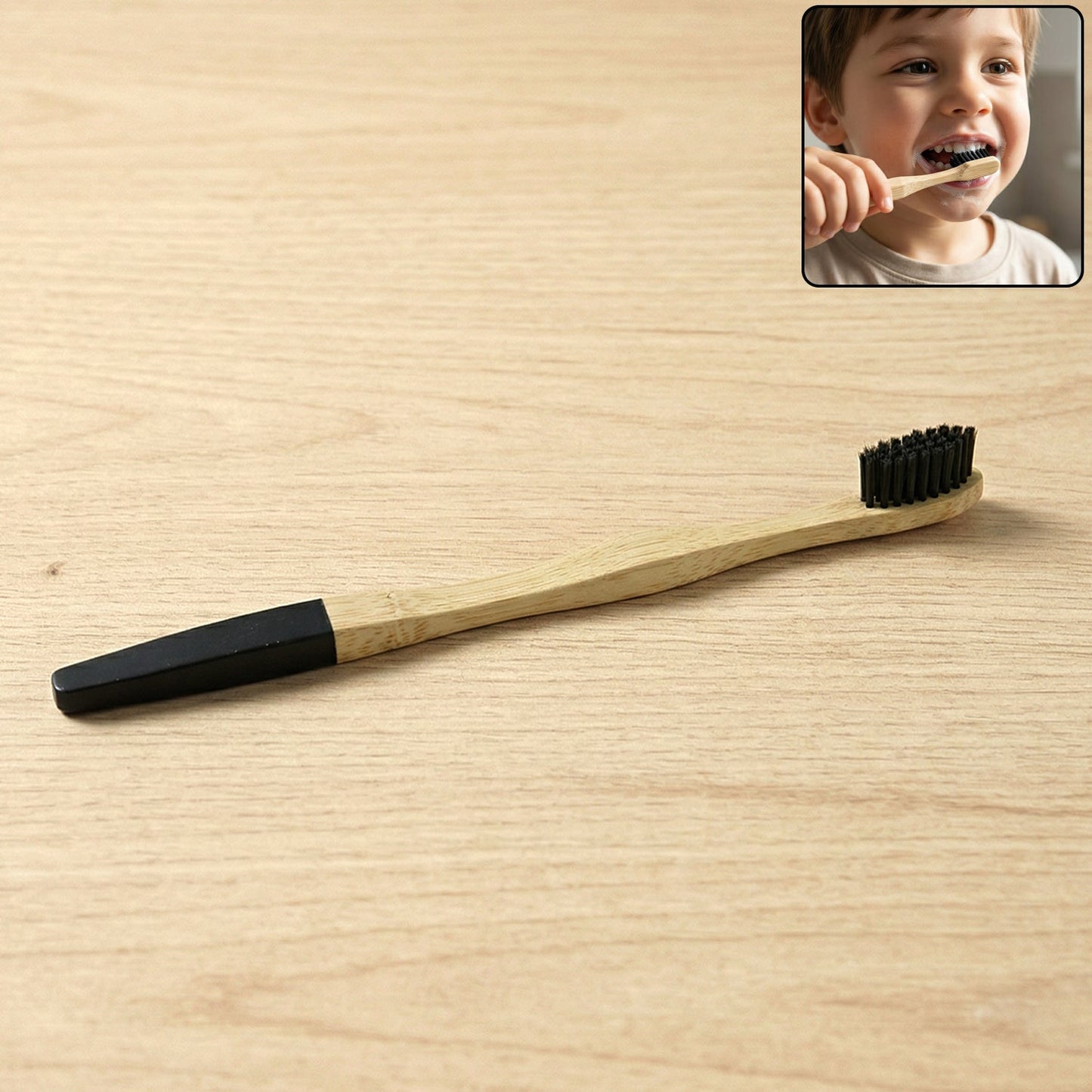Bamboo Toothbrush – Eco-Friendly & Soft Charcoal Bristles (mix Desing)