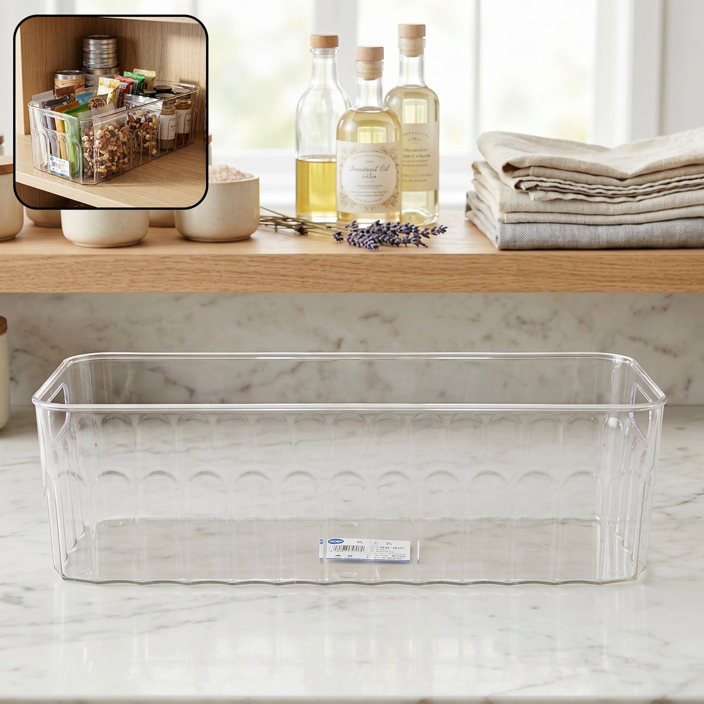 Stay Organized Plastic Fridge Organizer Basket – Clear