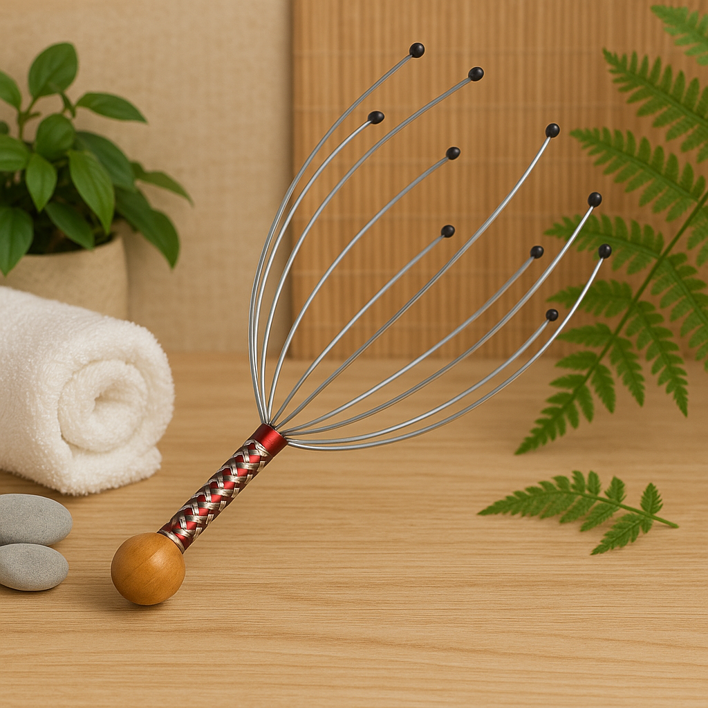 Handheld Scalp Massager – Stress Relief & Relaxation | Calm & Curl