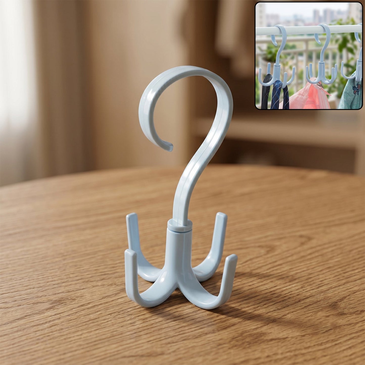 Space-Saving 360° Rotating Multipurpose Hook Hanger – Organizer