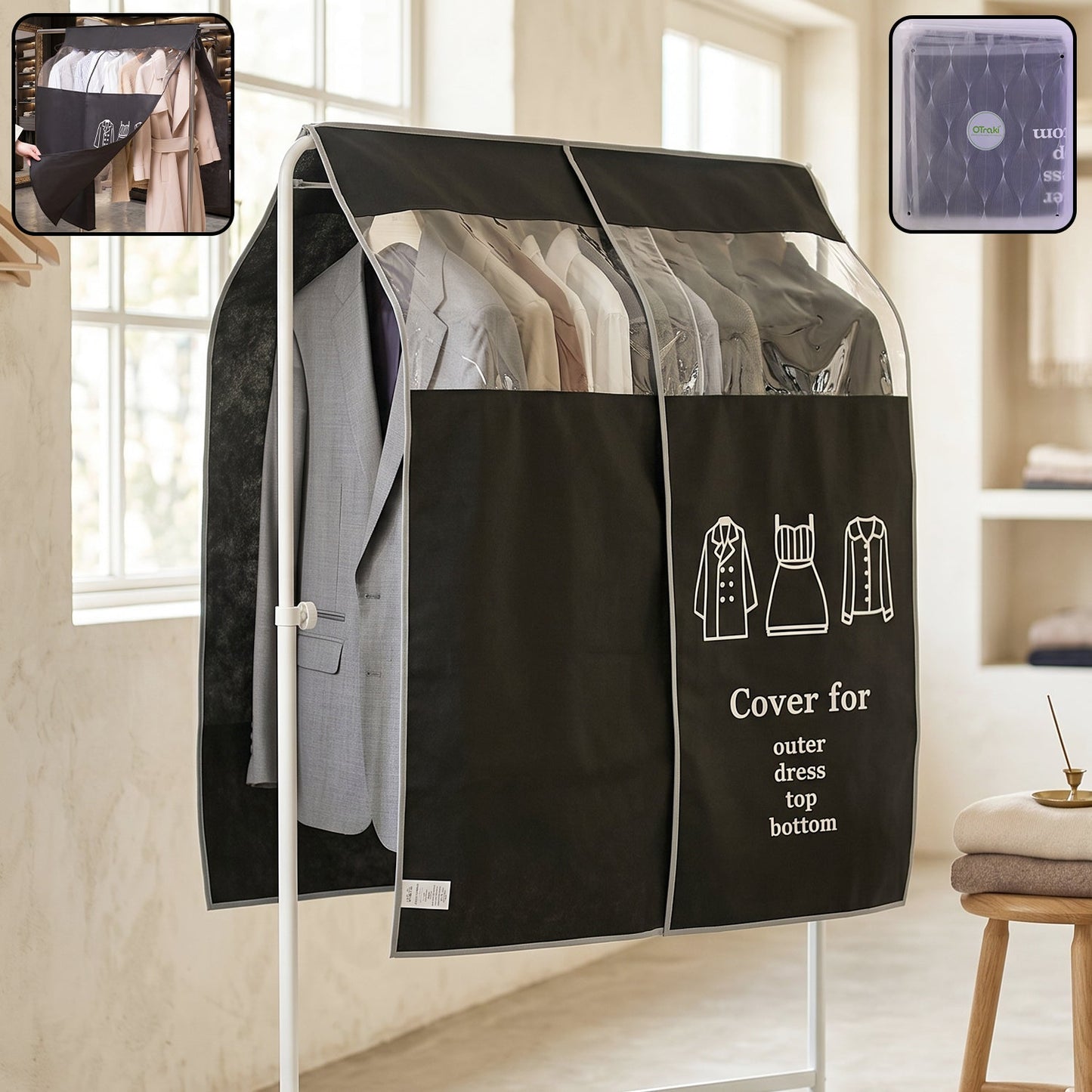 Keeps Fresh & Clean Hanging Garment Dust Cover – Keeps