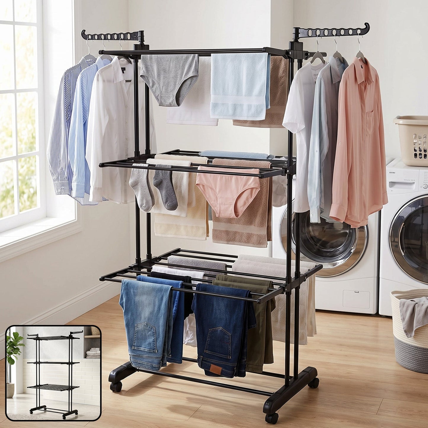 Clutter-Free Storage Expandable Garment Rack – Layer Cloth