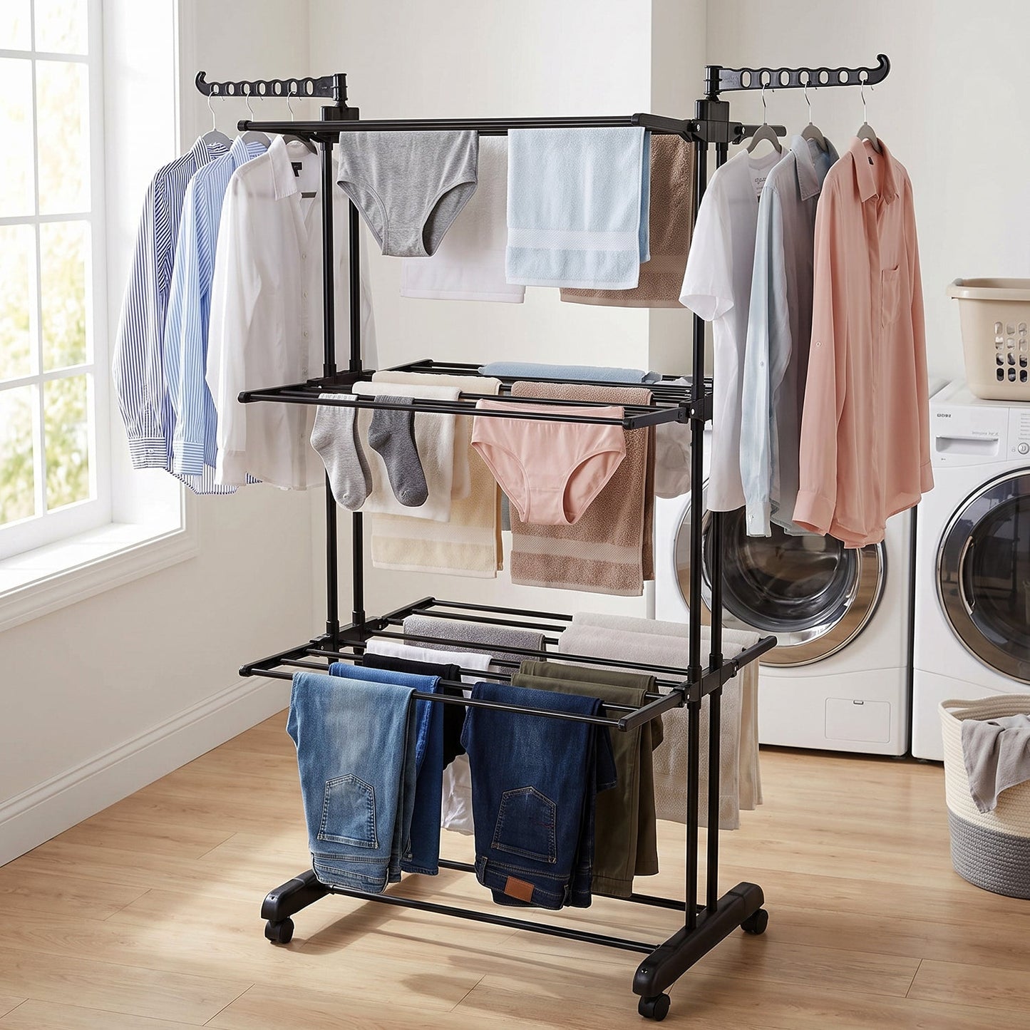 Clutter-Free Storage Expandable Garment Rack – Layer Cloth