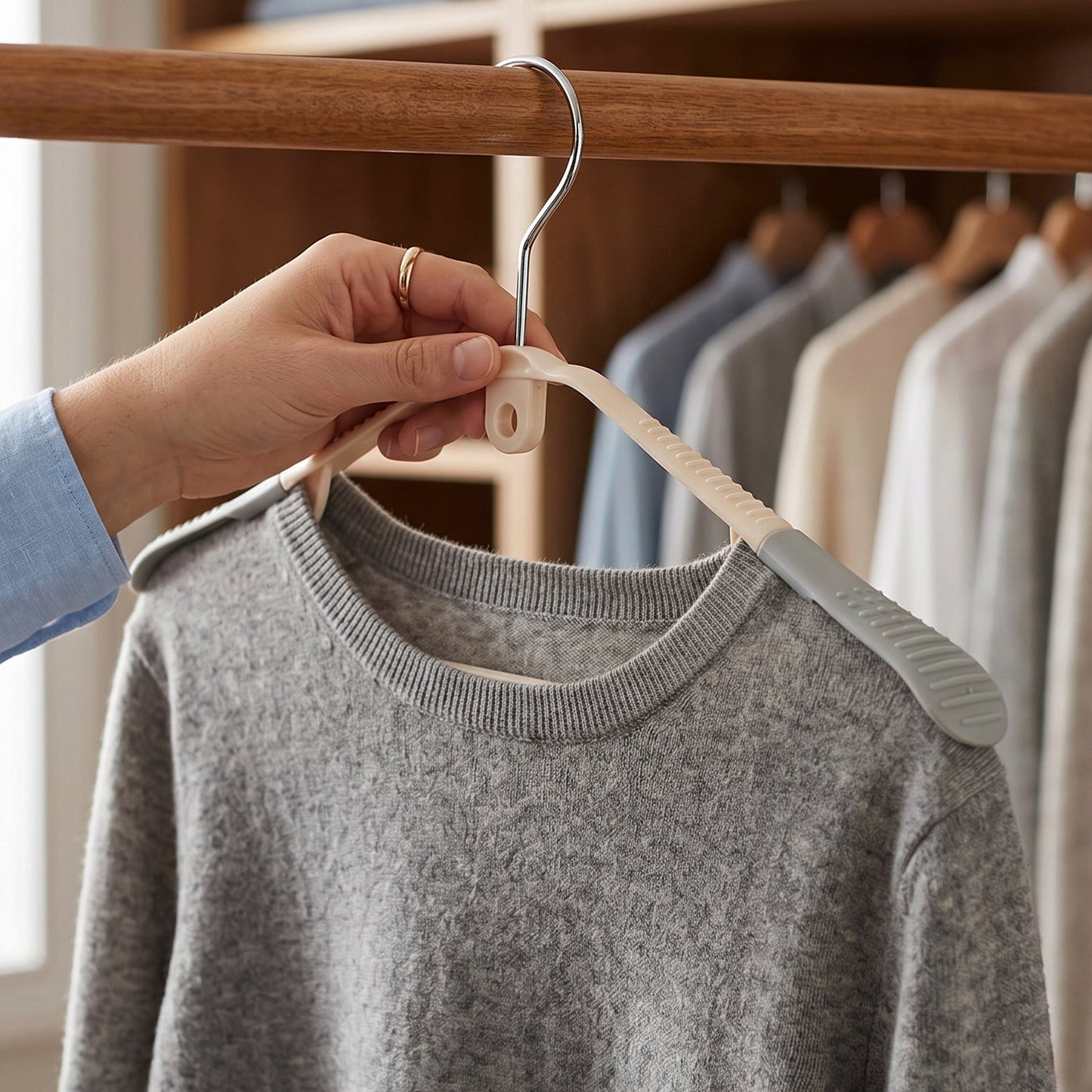 Ergonomic Plastic Clothes Hangers Set – Space-Saving