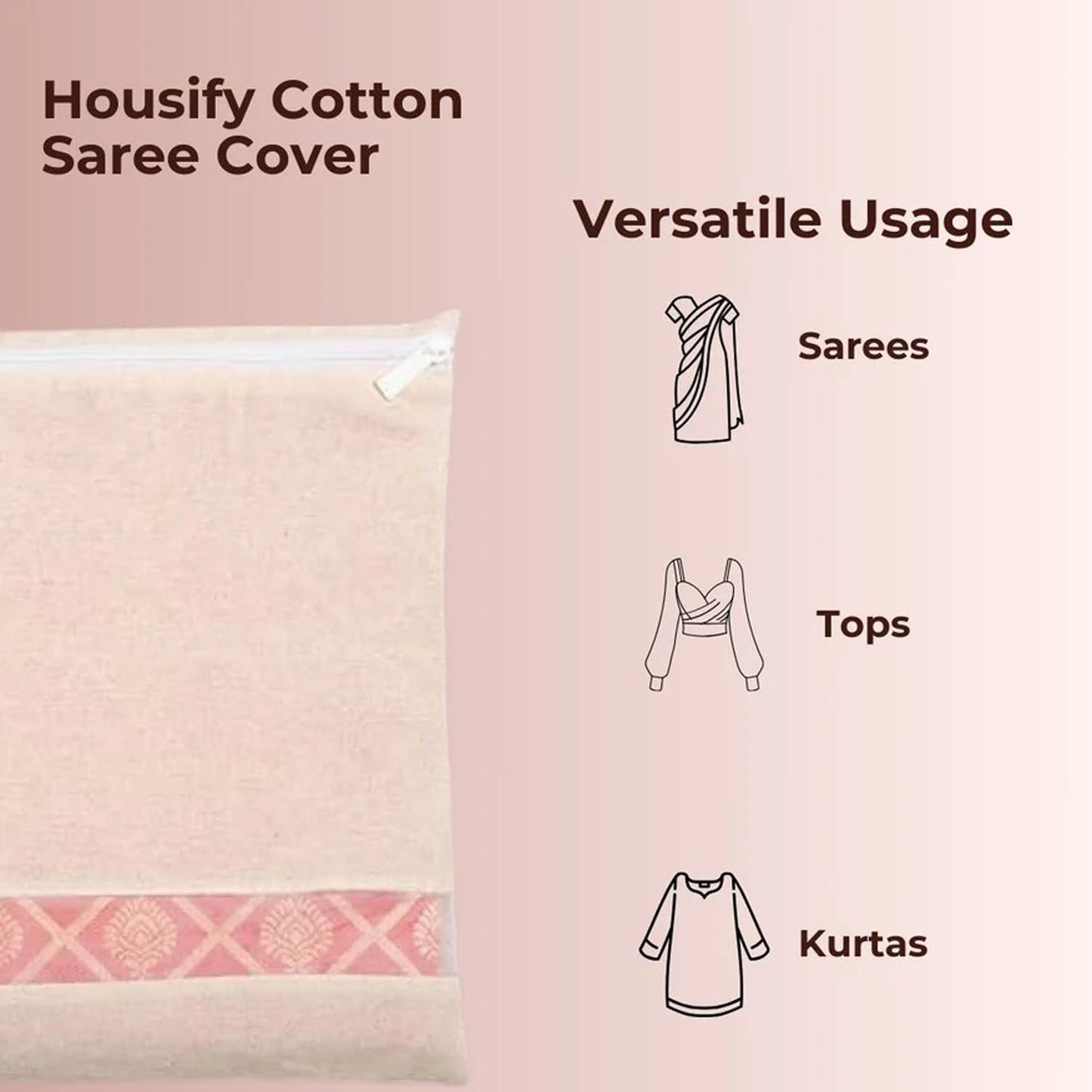 All-in-One Saree Storage Bag – Zip Closure Organizer
