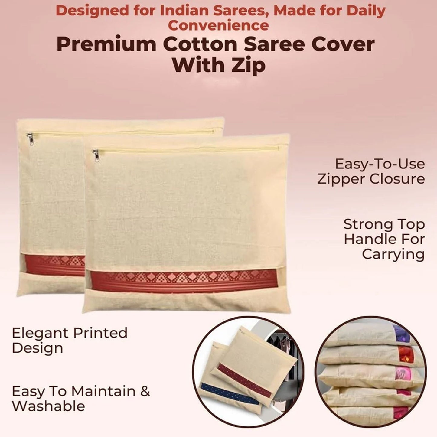 All-in-One Saree Storage Bag – Zip Closure Organizer