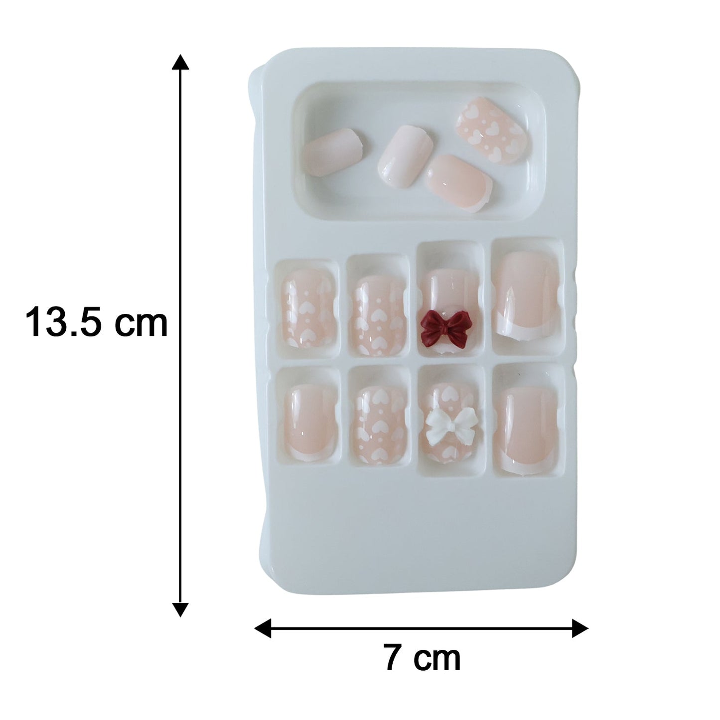 Press-On Nail Tips – Glitter 3D Floral Design with Strong Glue (Mix Design)