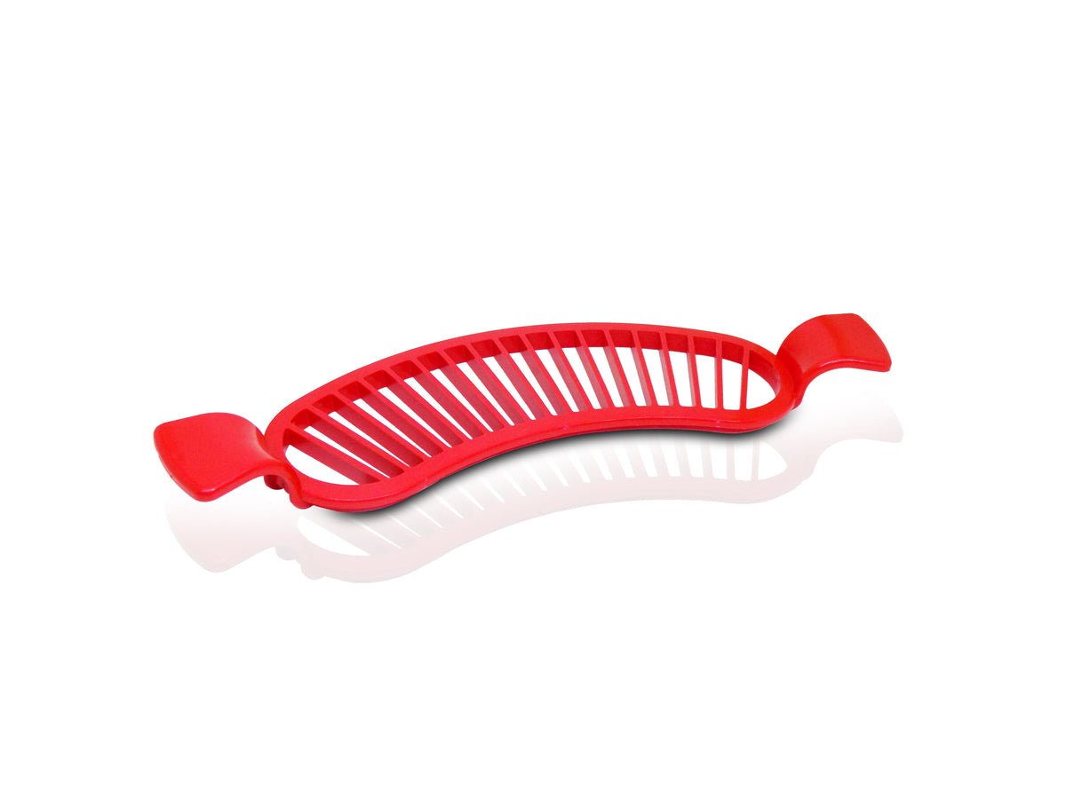 banana cutter ensuring uniform slices for fruit salads.