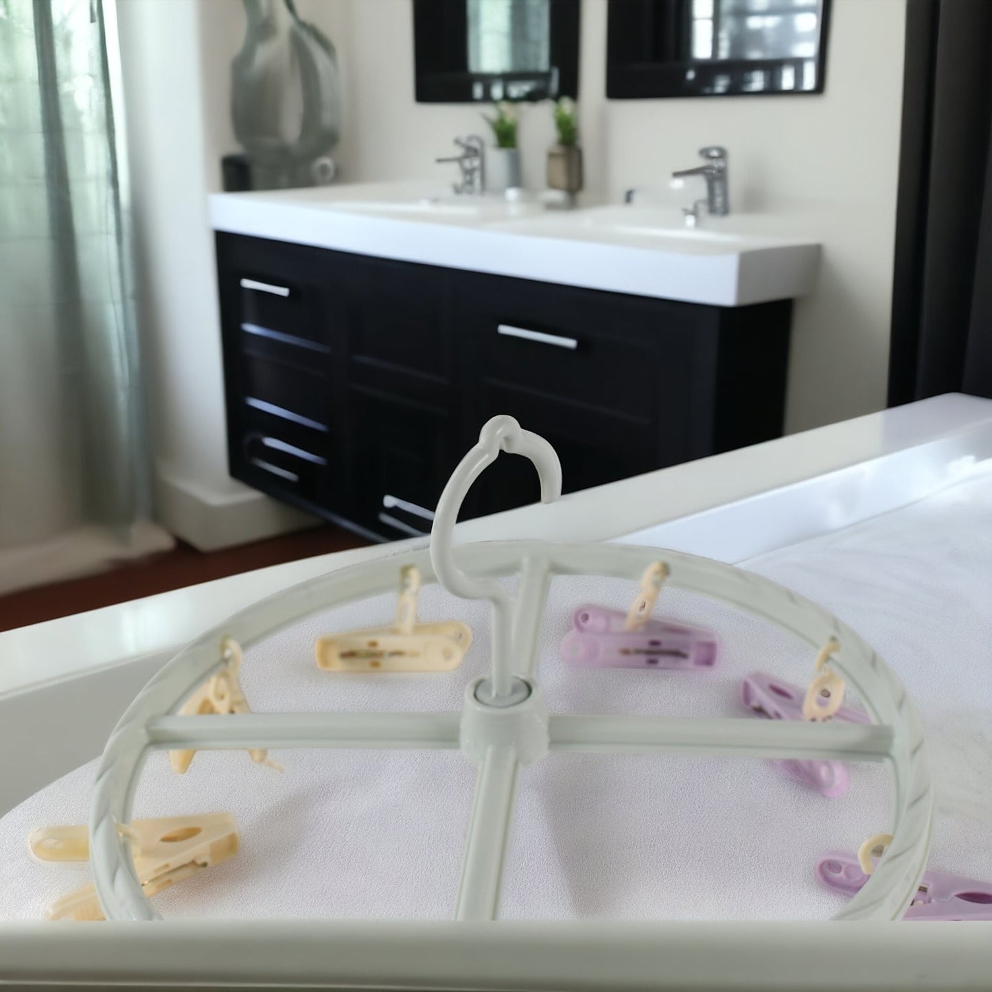 Clutter-Free Storage Clothespin Rack Laundry Drying Rack