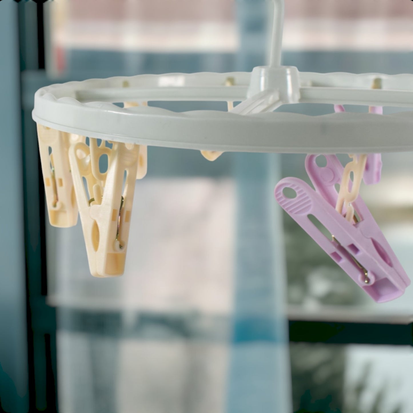 Clutter-Free Storage Clothespin Rack Laundry Drying Rack