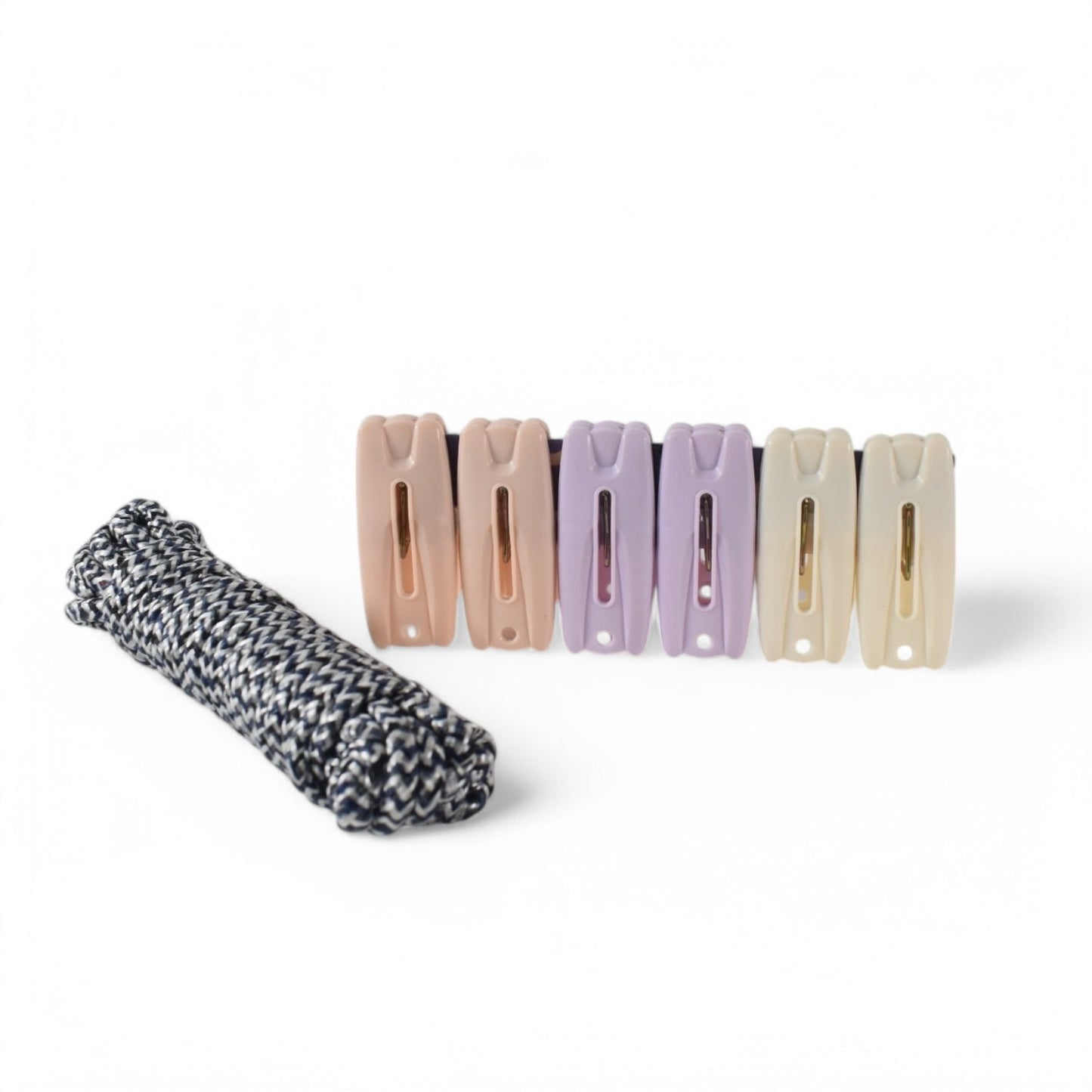 Cloth Drying Rope with Clips – Durable 7-Piece Hanging Set