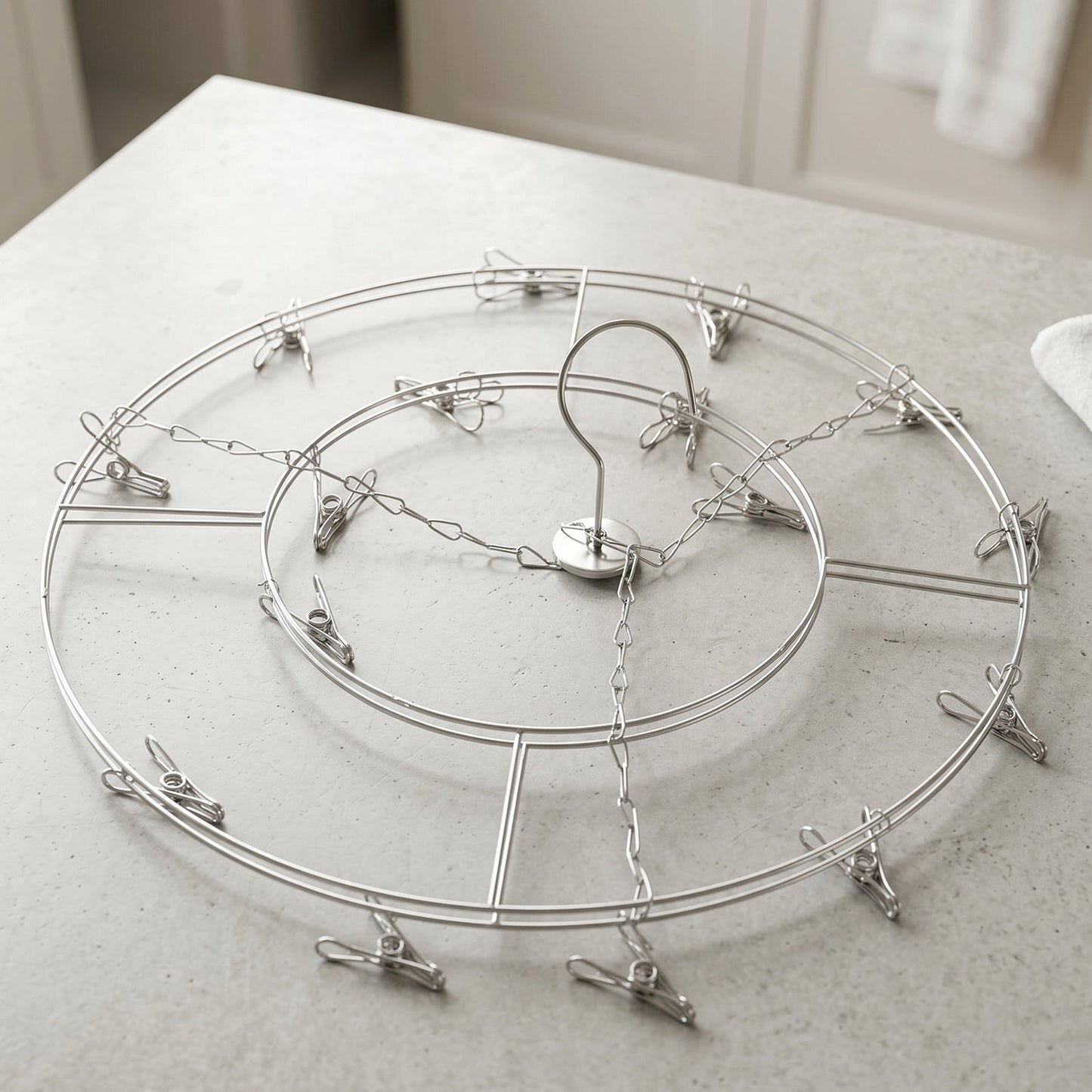 Stainless Steel Round Multi Clip Drying Hanger (1 Pc)
