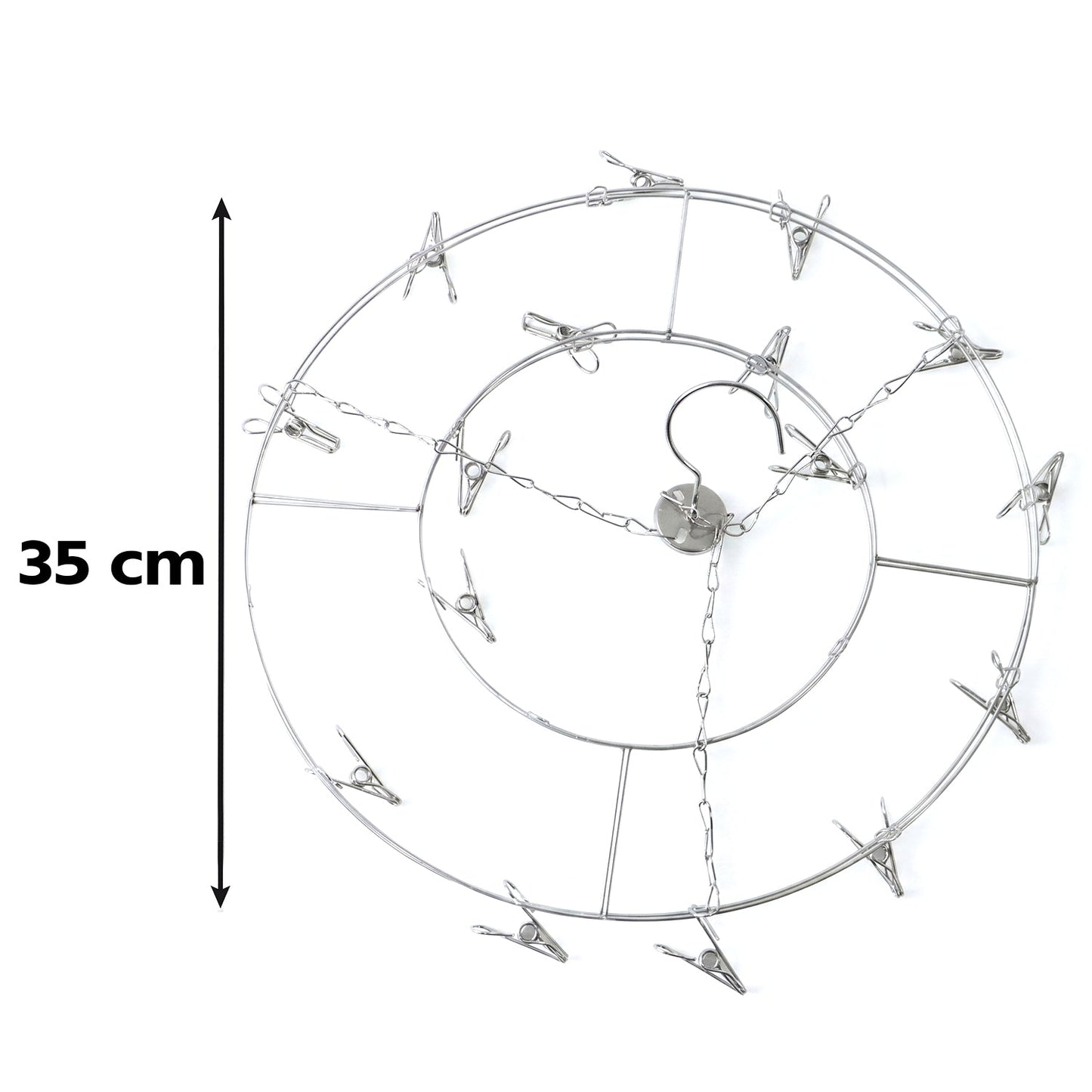 Stainless Steel Round Multi Clip Drying Hanger (1 Pc)