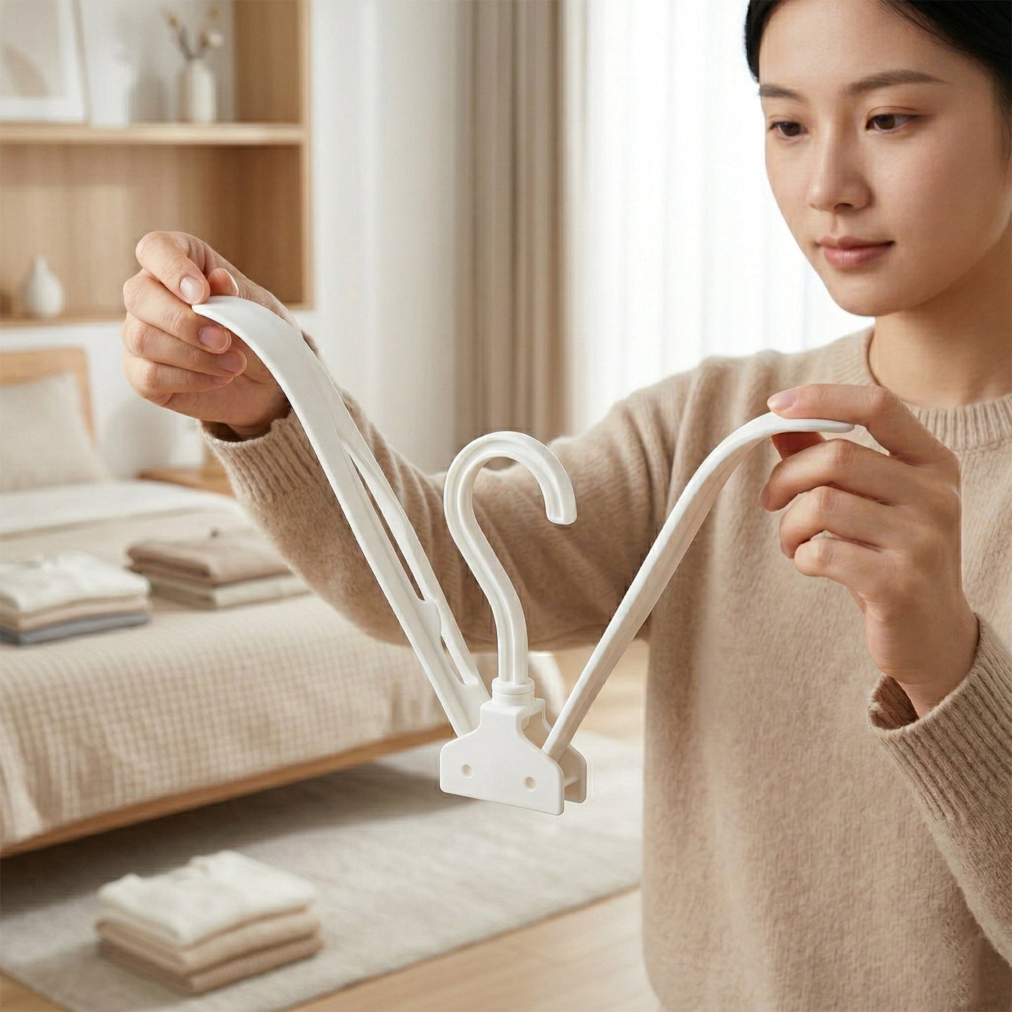Space-Saving Plastic Clothes Hanger – Travel Friendly