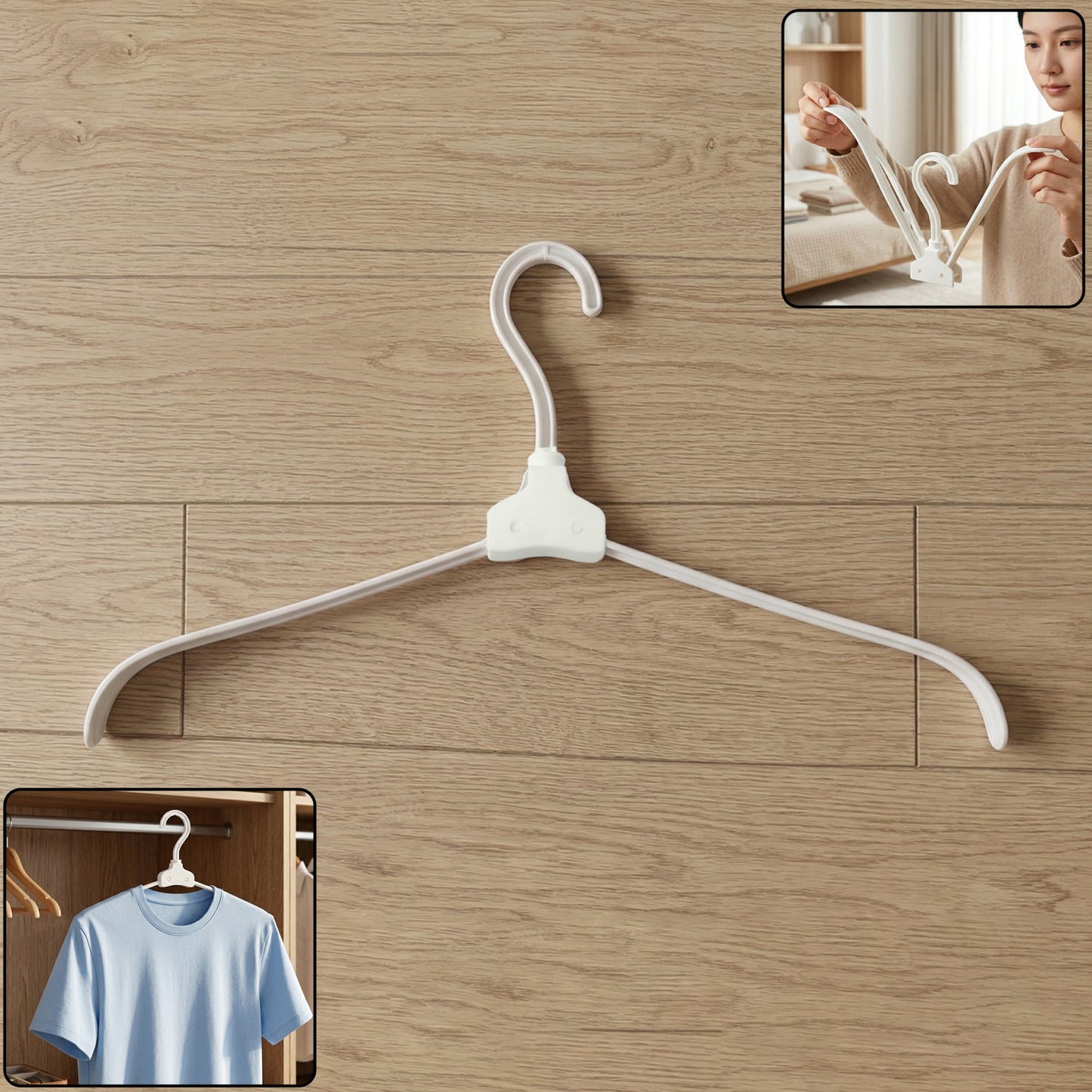 Space-Saving Plastic Clothes Hanger – Travel Friendly