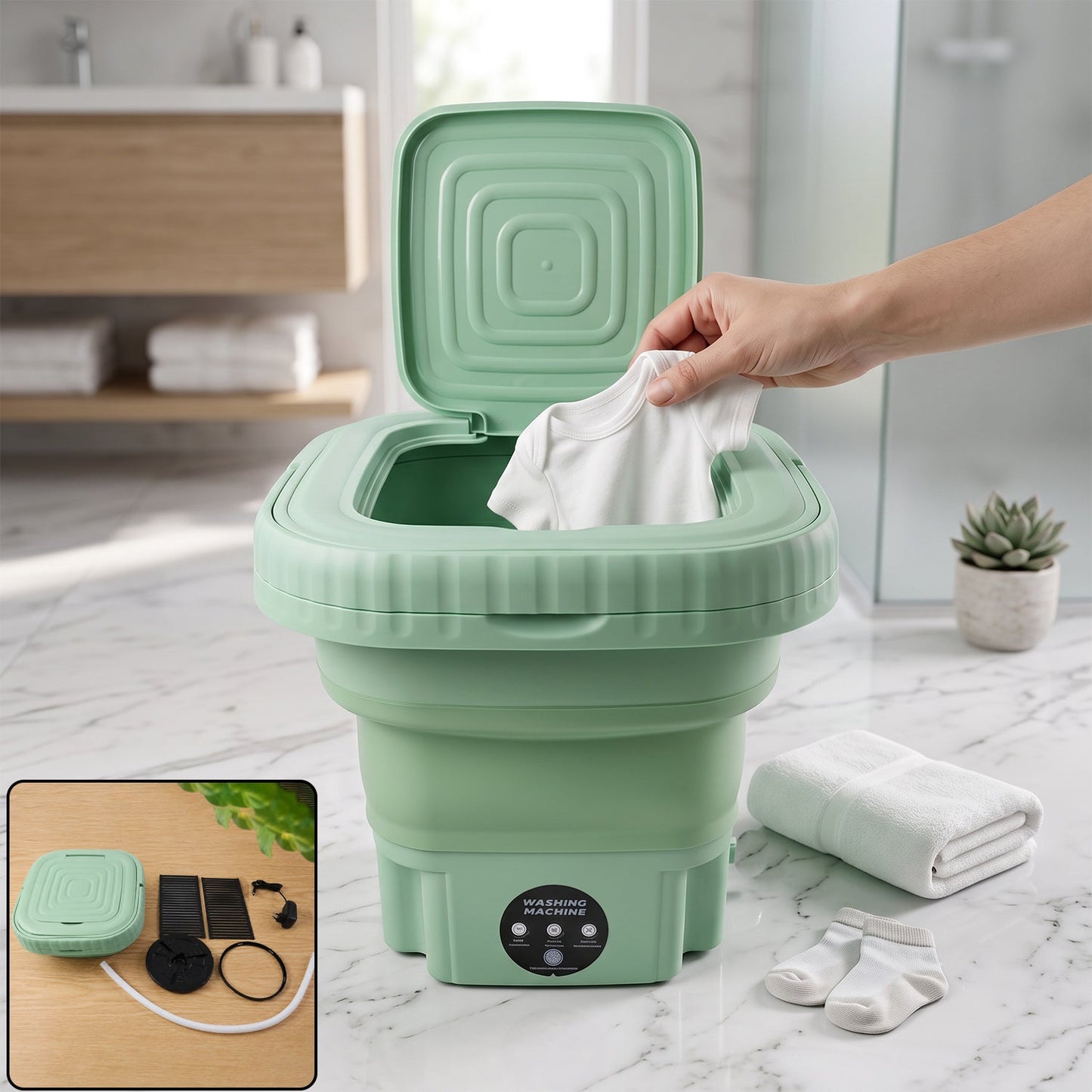 Portable Washing Machine – Mini Folding Washer for Delicates |