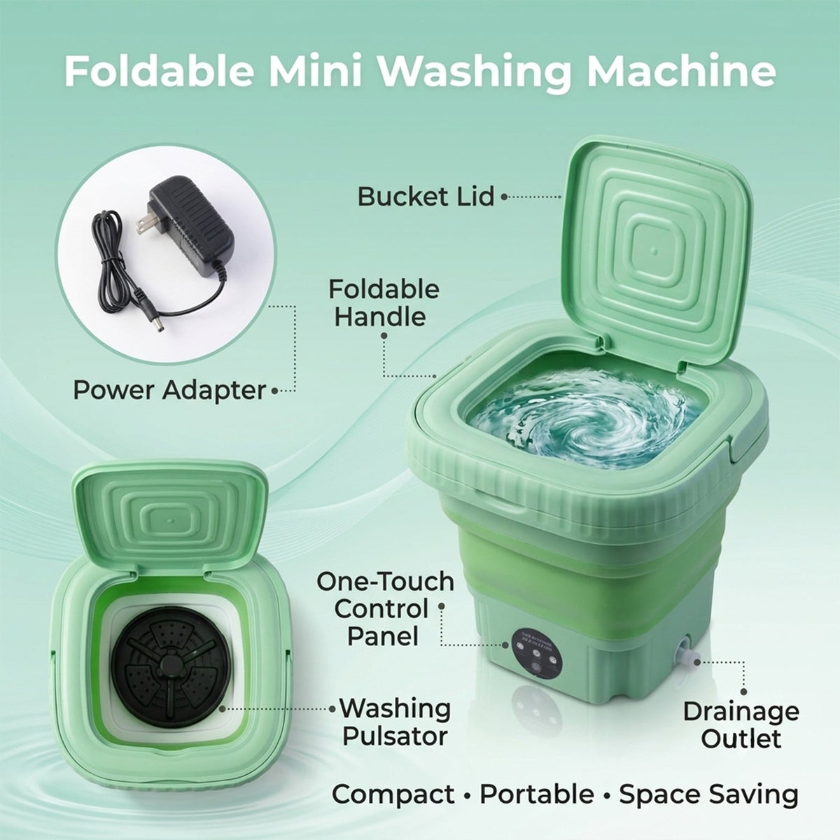 Portable Washing Machine – Mini Folding Washer for Delicates