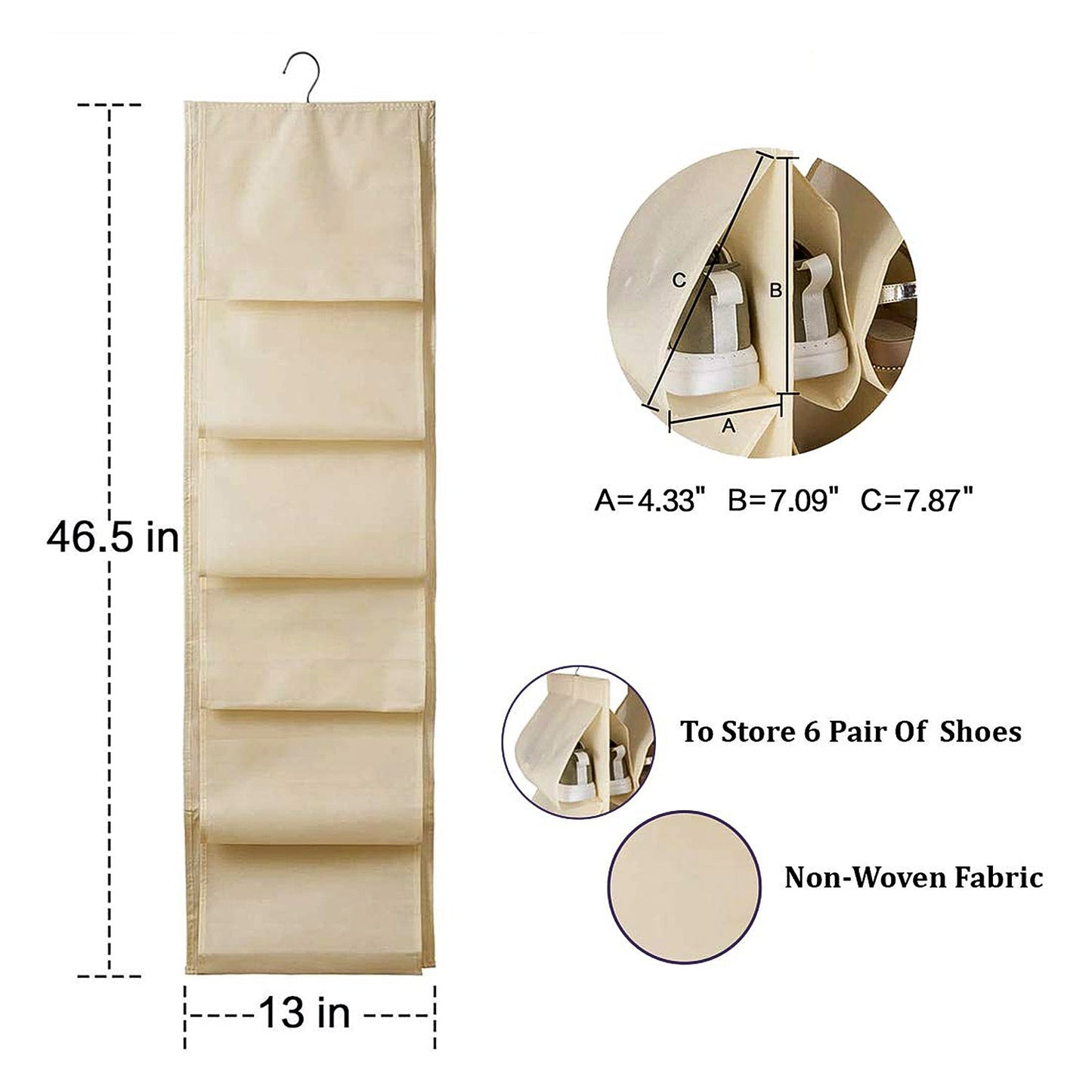 Space-Saving 12-Pocket Hanging Shoe Organizer – Durable