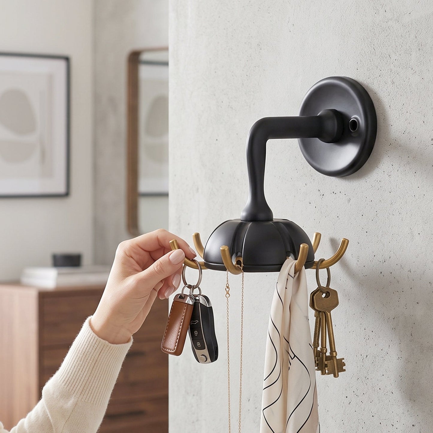 Heavy-Duty Wall Mounted Multi Hook for Keys Bags (1 Pc)