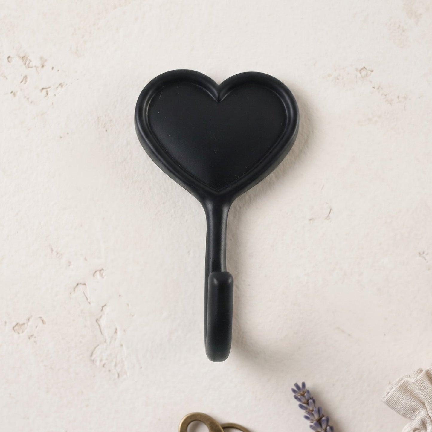 Heavy-Duty Self Adhesive Wall Hook Heart Shape Key (1 Pc)