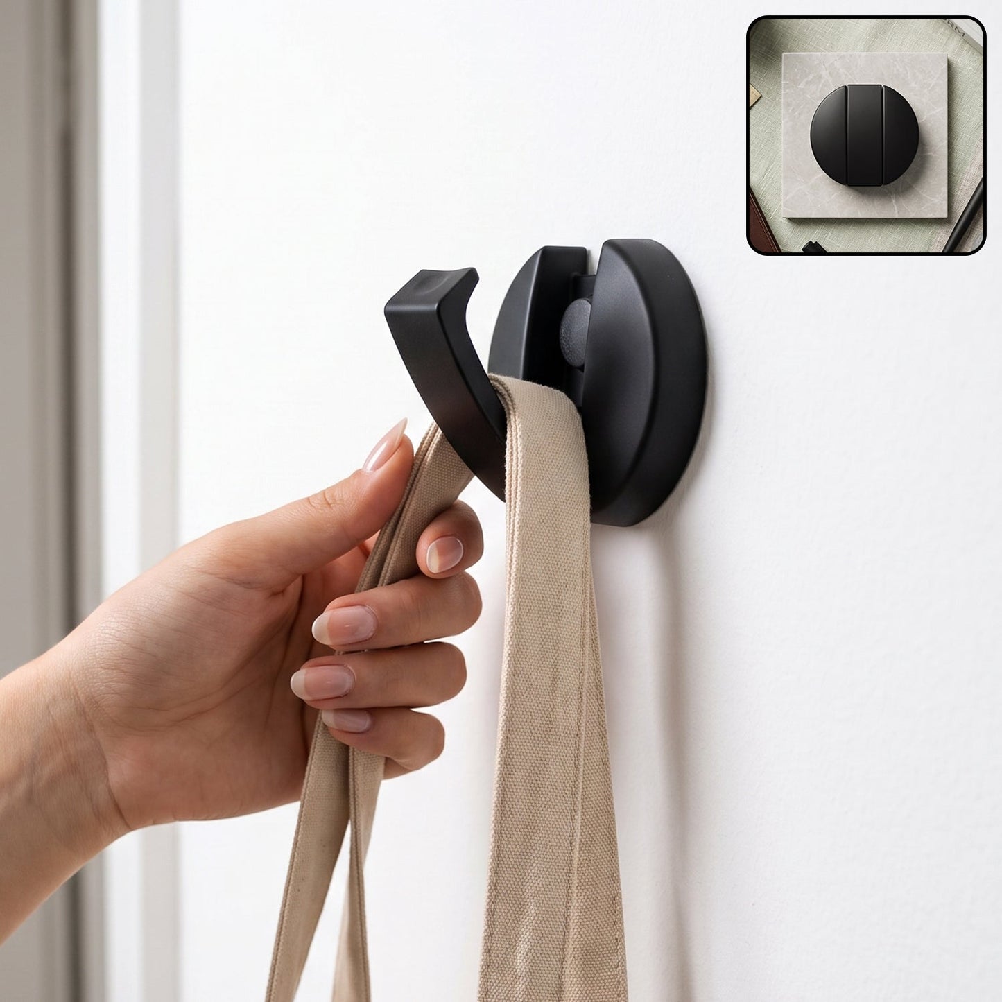 Heavy-Duty Foldable Wall Mount Hook with Screws (1 Pc)