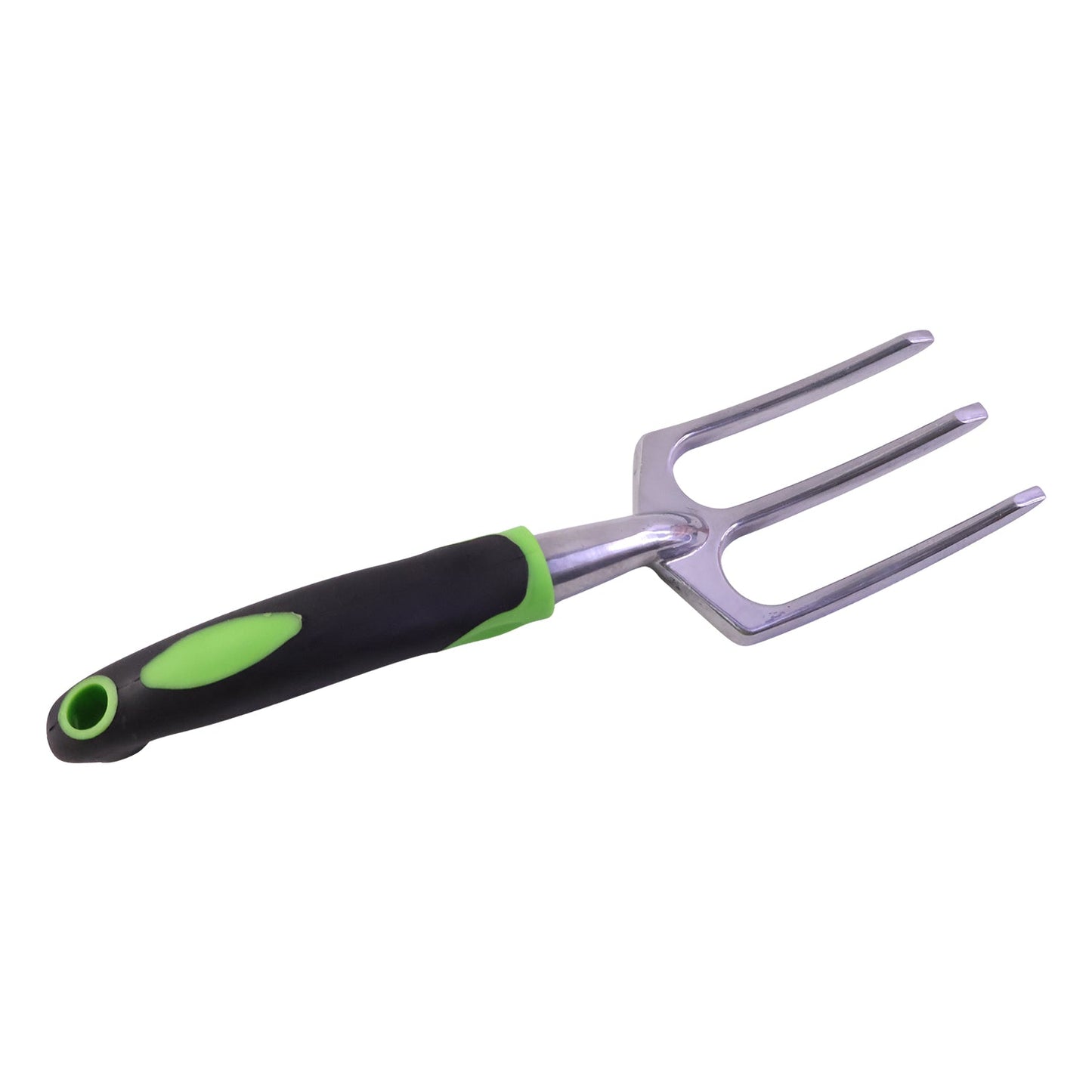 Durable hand fork with three tines for weeding and planting