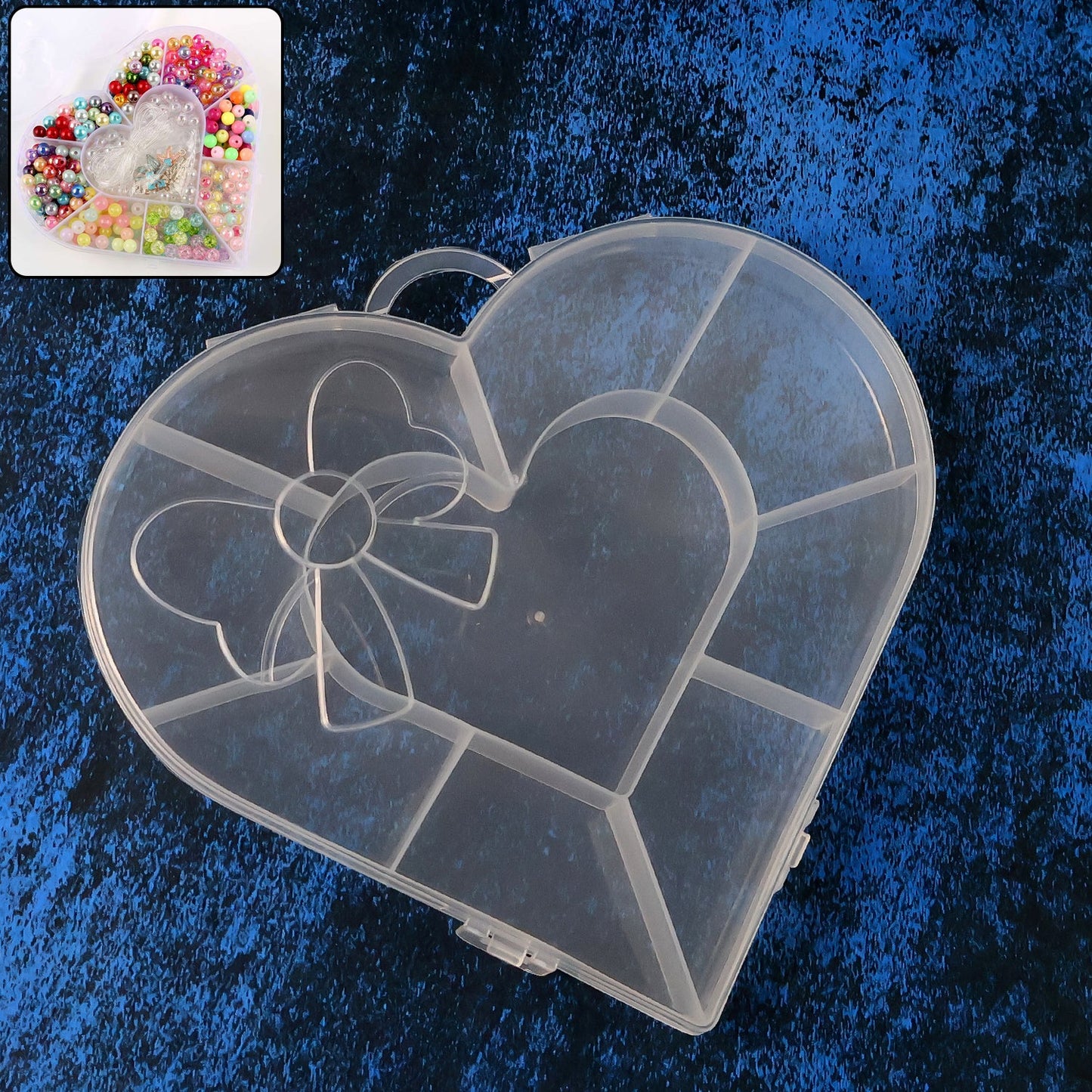 Adjustable Heart-Shaped Plastic Bead Storage Organizer