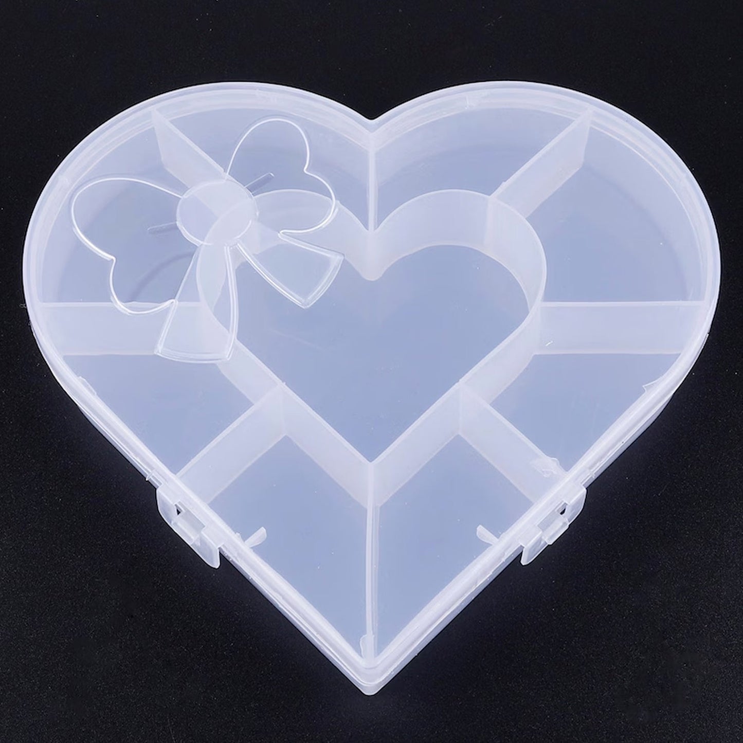 Adjustable Heart-Shaped Plastic Bead Storage Organizer