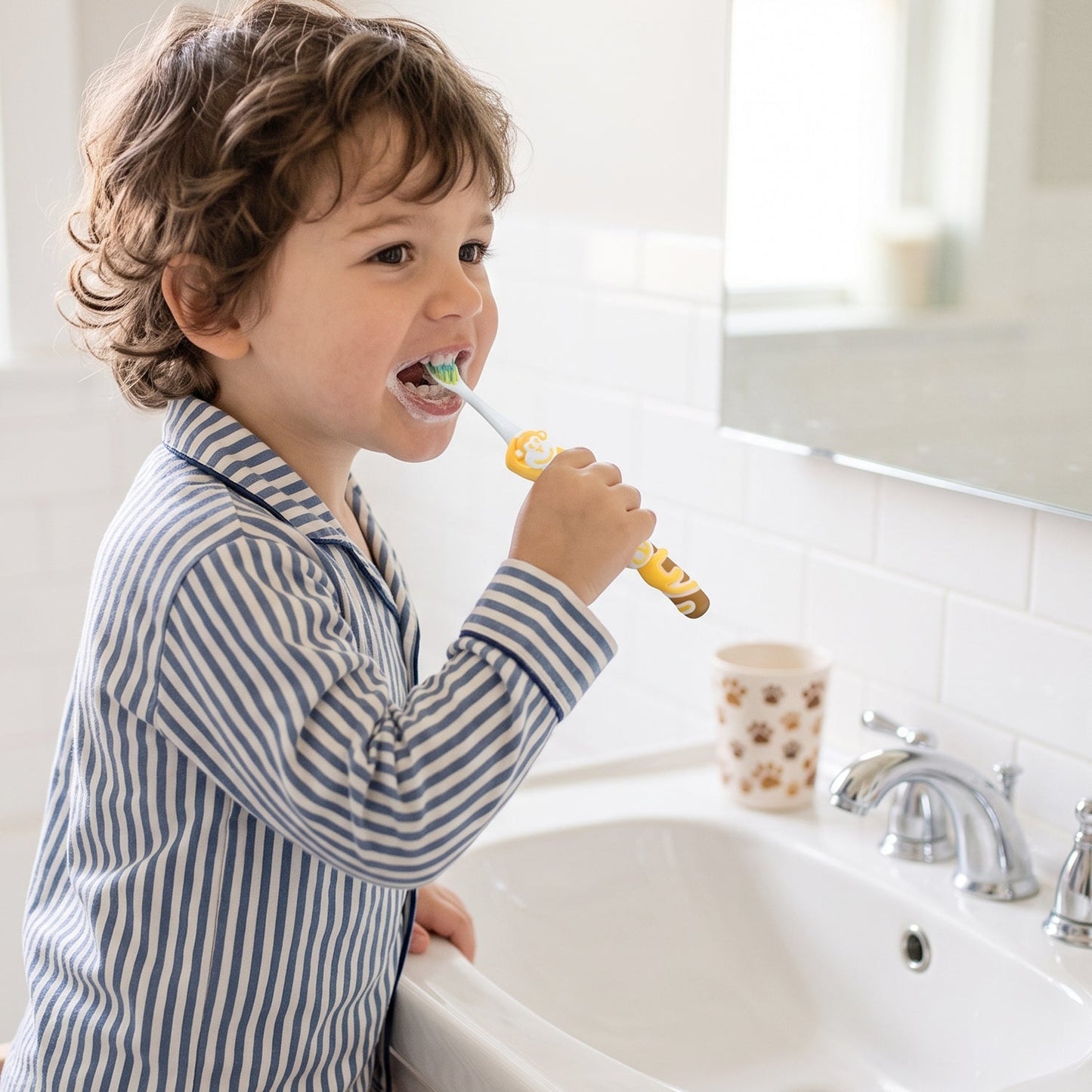 Kids Cartoon Toothbrush with Toy, Soft Bristle Children Brush (2 Pcs)