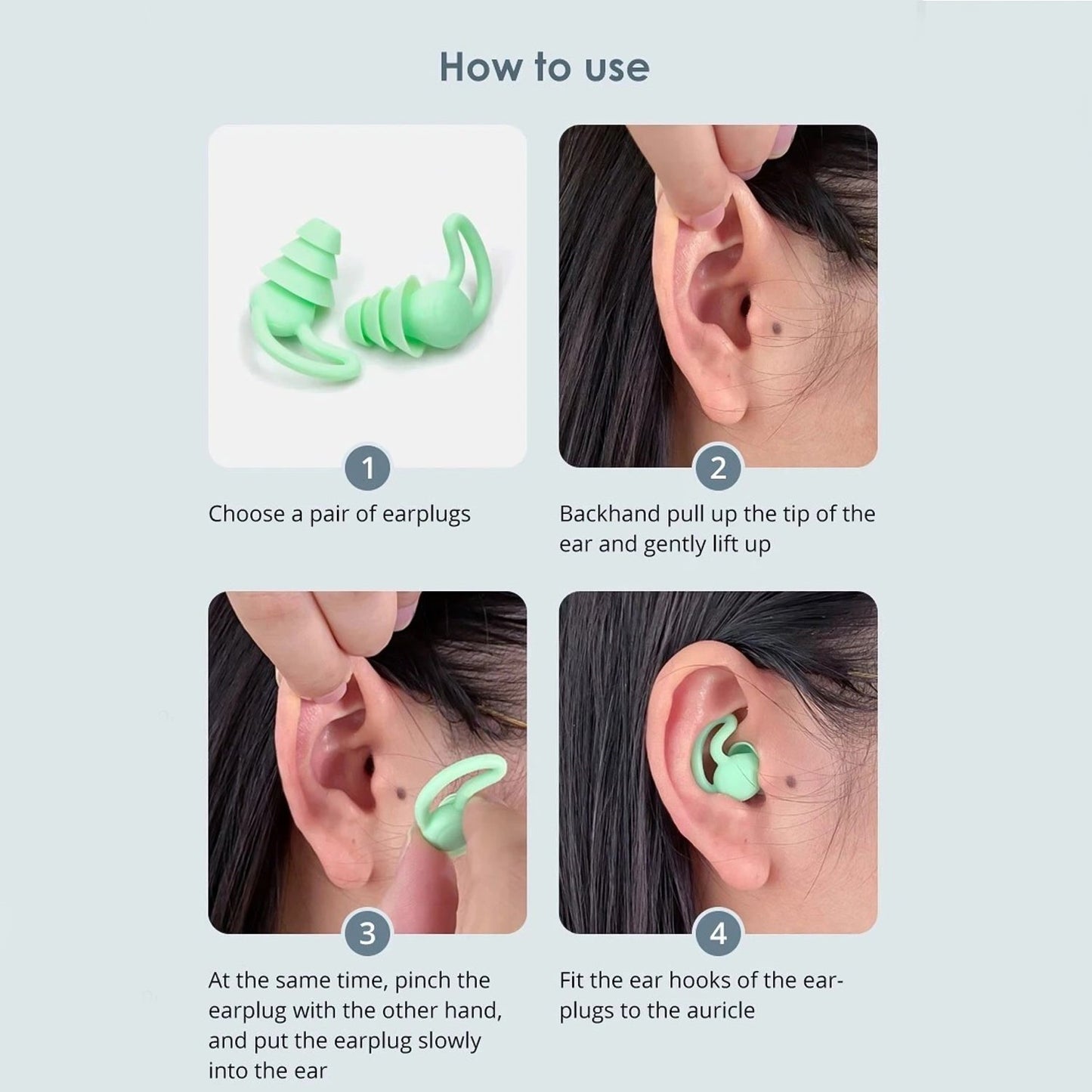 Silicone Noise Reduction Earplugs – Comfortable Triple-Layer Design