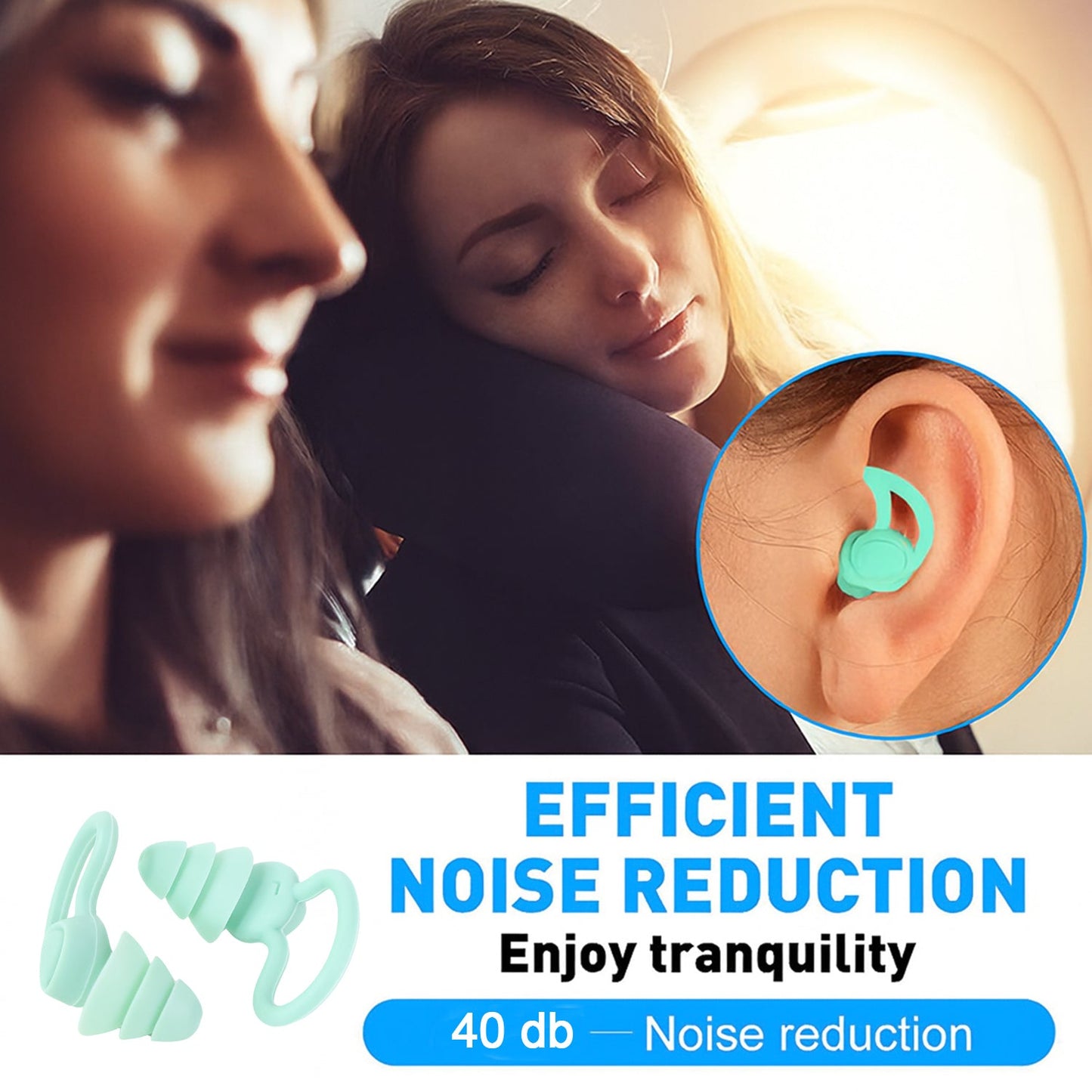 Silicone Noise Reduction Earplugs – Comfortable Triple-Layer Design