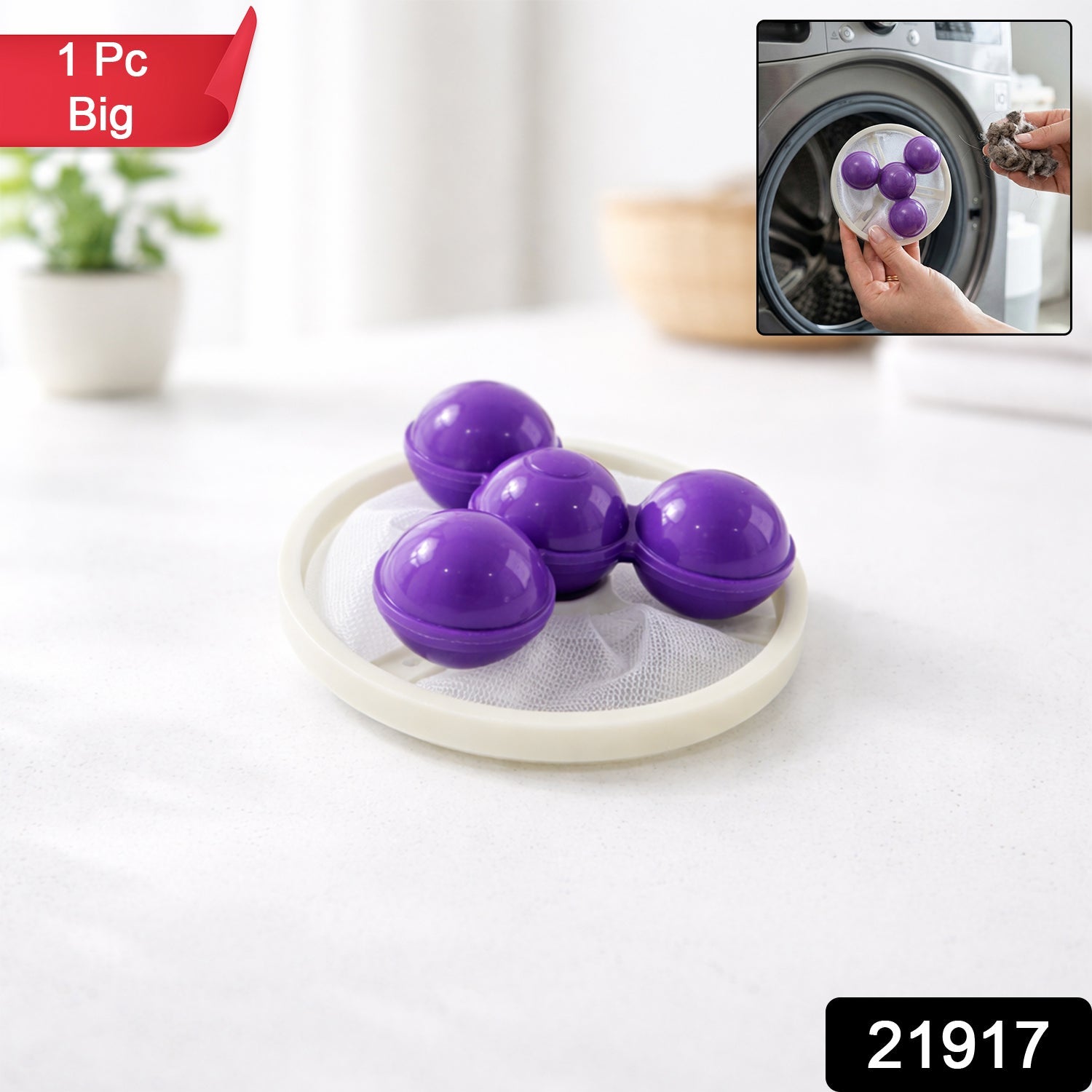 Reusable Washing Machine Lint Remover Ball – Big Size, Mesh - main product view