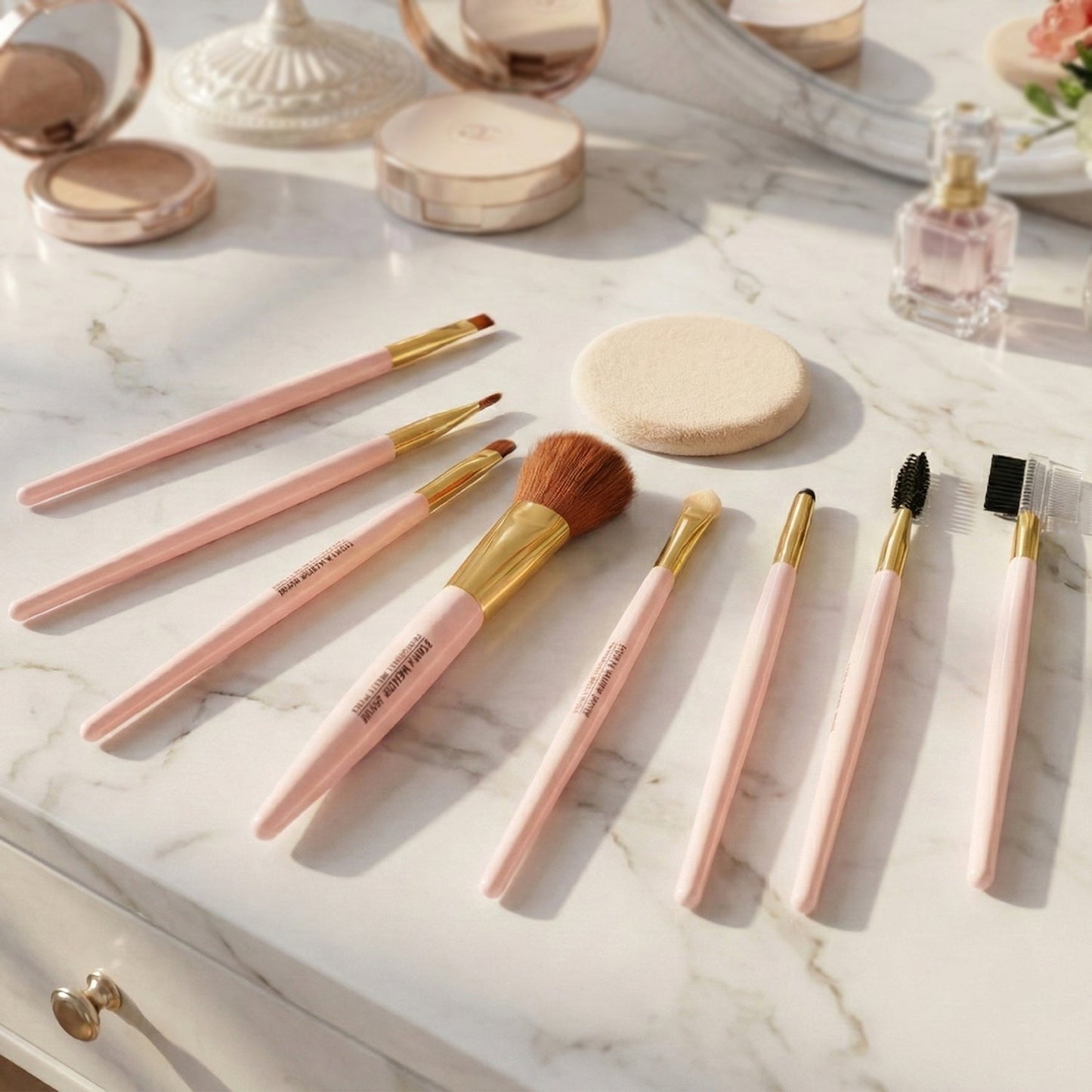 Professional Makeup Brush Set 9-in-1 – Complete Face & Eye Kit
