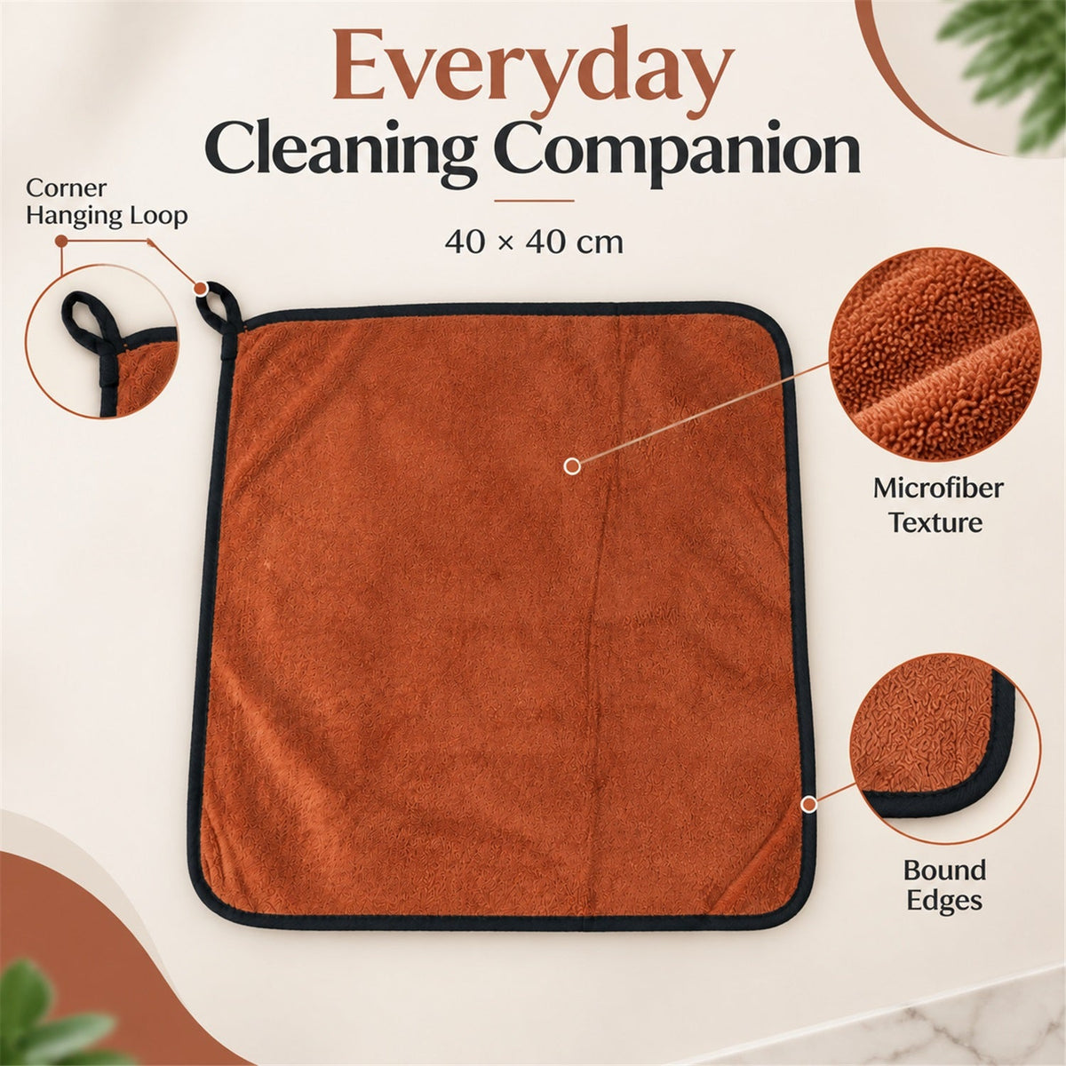 Microfiber Cleaning Cloth – Soft, Highly Absorbent & Reusable (1 Pc, 40x40 Cm) - view 7