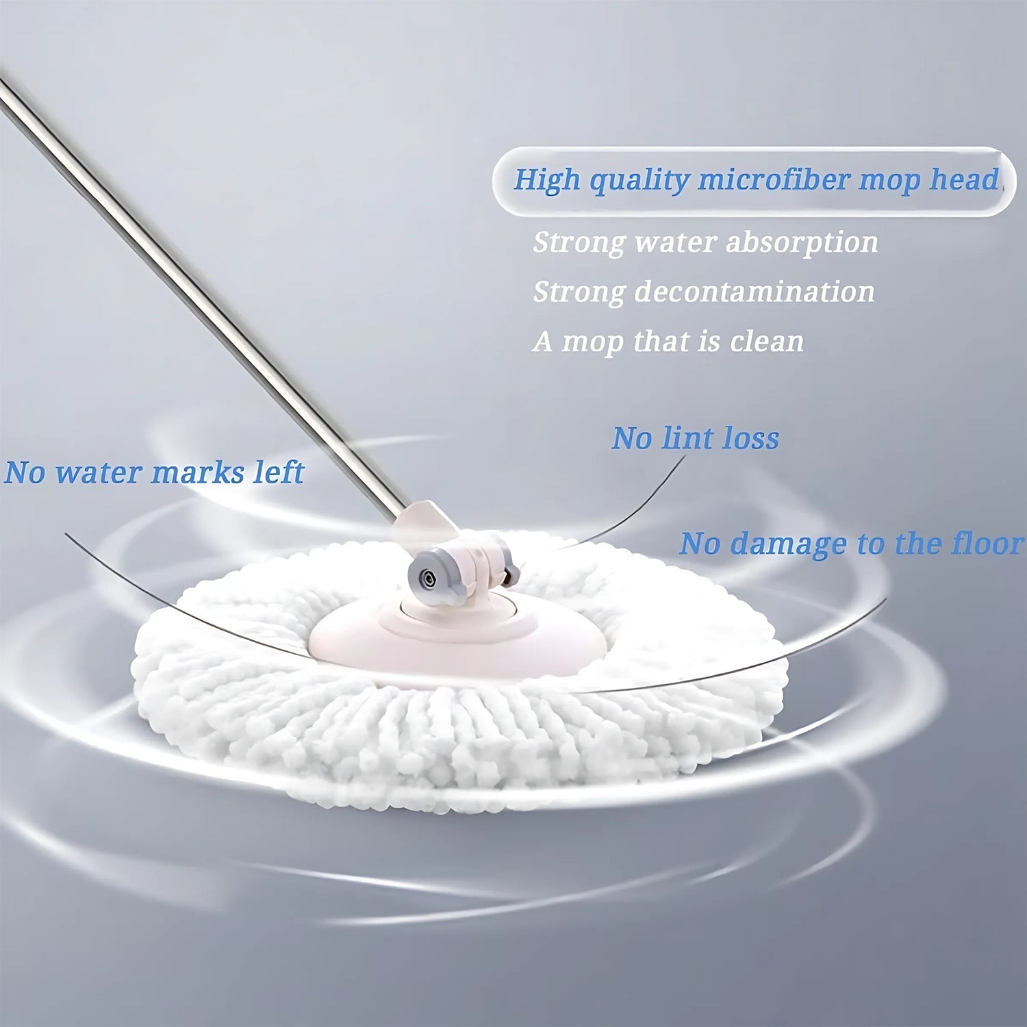 Microfiber spin mop head accessory for efficient floor cleaning