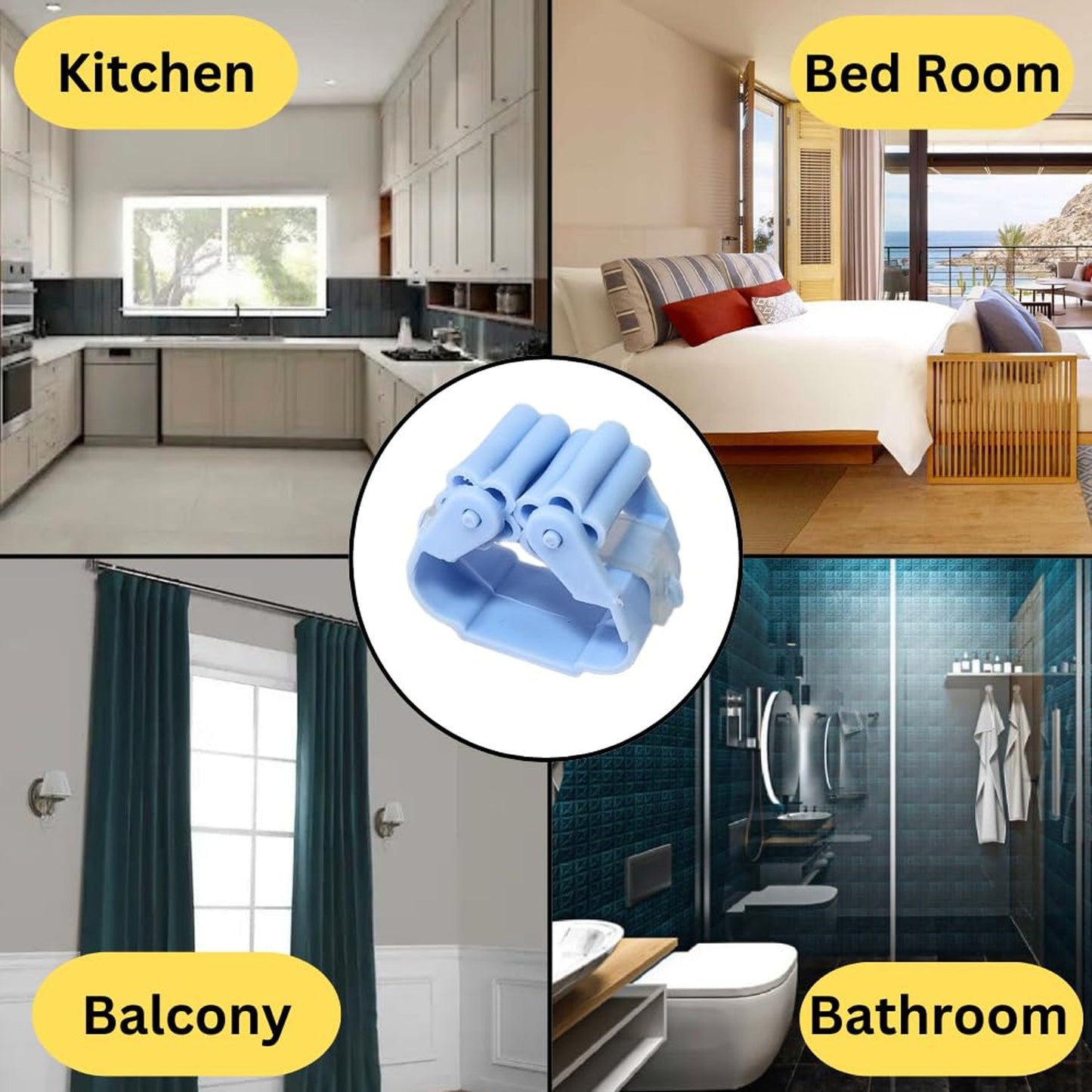 Clutter-Free Storage Self-Adhesive Broom Mop Holder – No-Drill