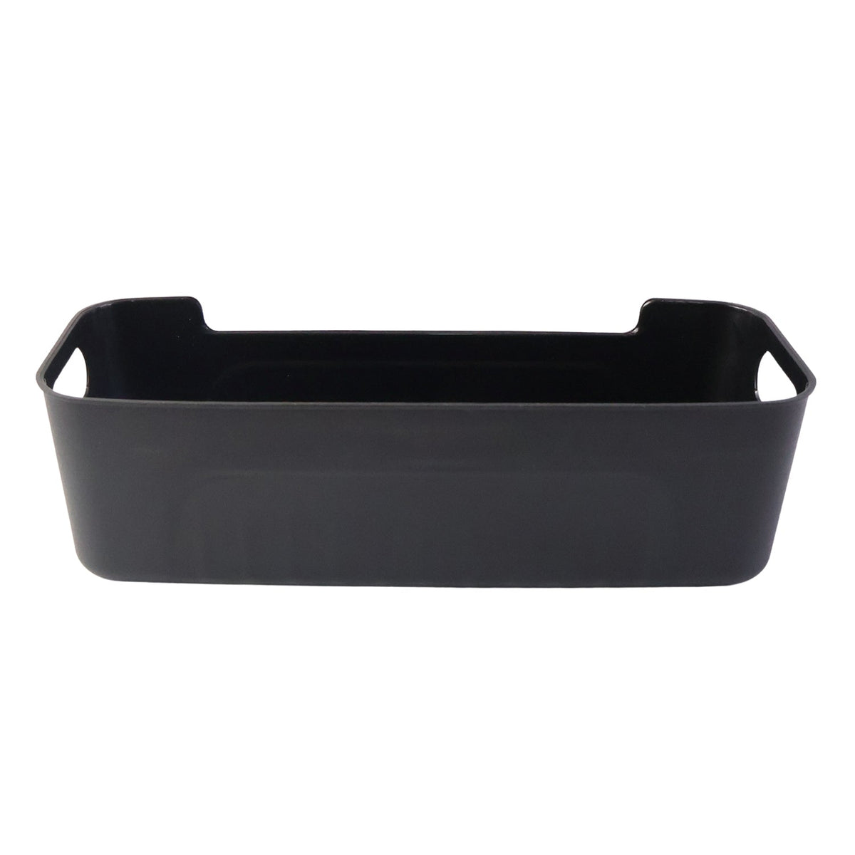 All-in-One Black Plastic Storage Basket Tray – 4-Piece