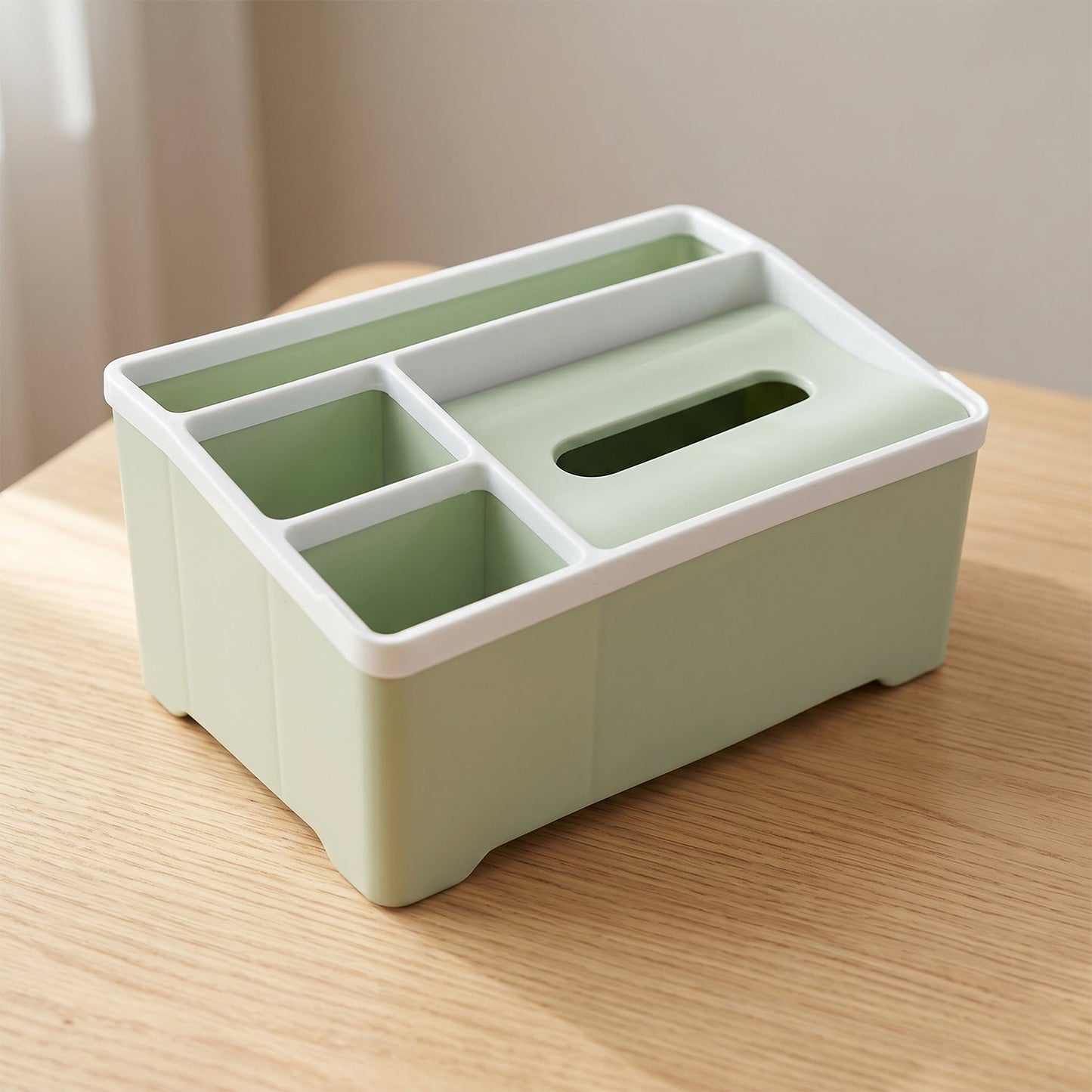 All-in-One Plastic Organizer Box – Neat Storage with Tissue
