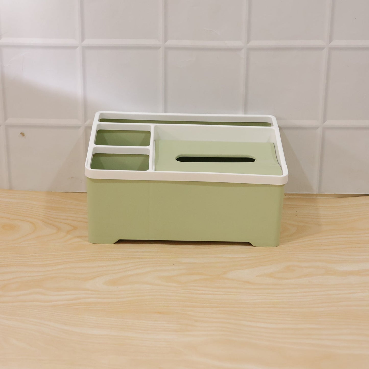 All-in-One Plastic Organizer Box – Neat Storage with Tissue