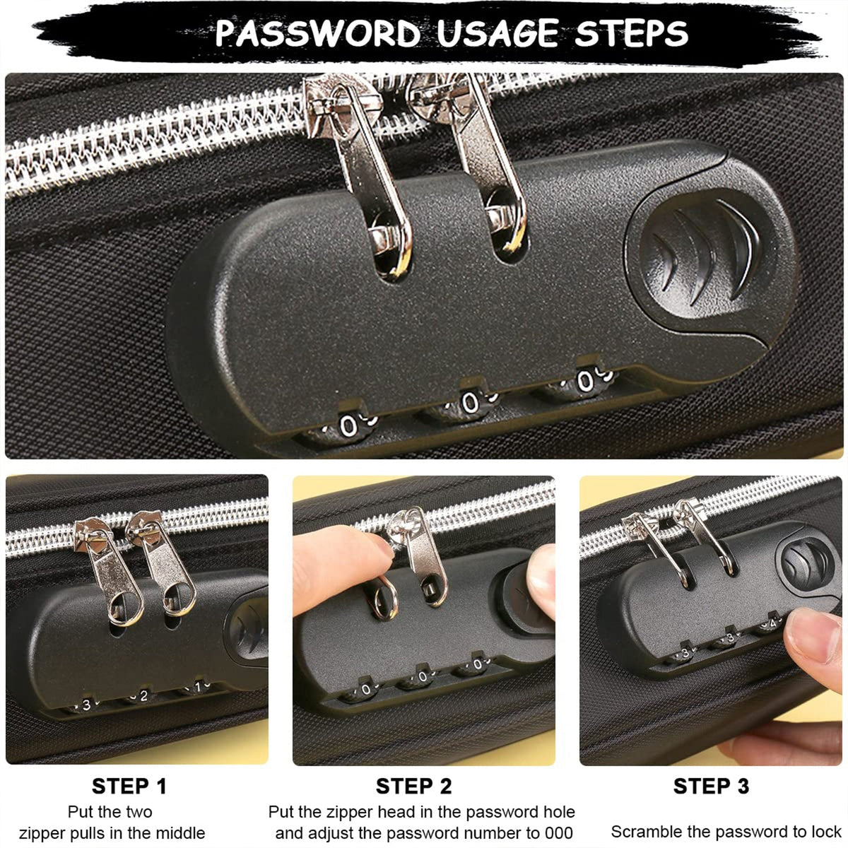 4 Layer Zipper Stationery Pouch Pencil Case with Combination Lock for Students - view 8