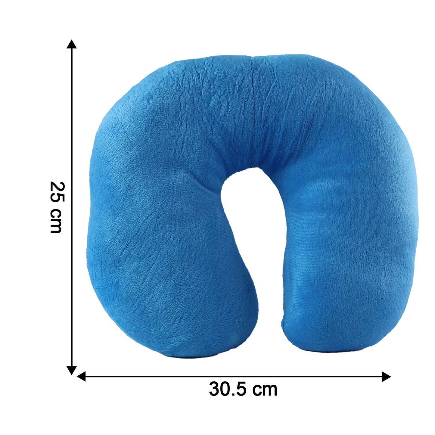 U Shaped Soft Neck Pillow Blue Travel Pillow Head Neck Support (1 Pc)