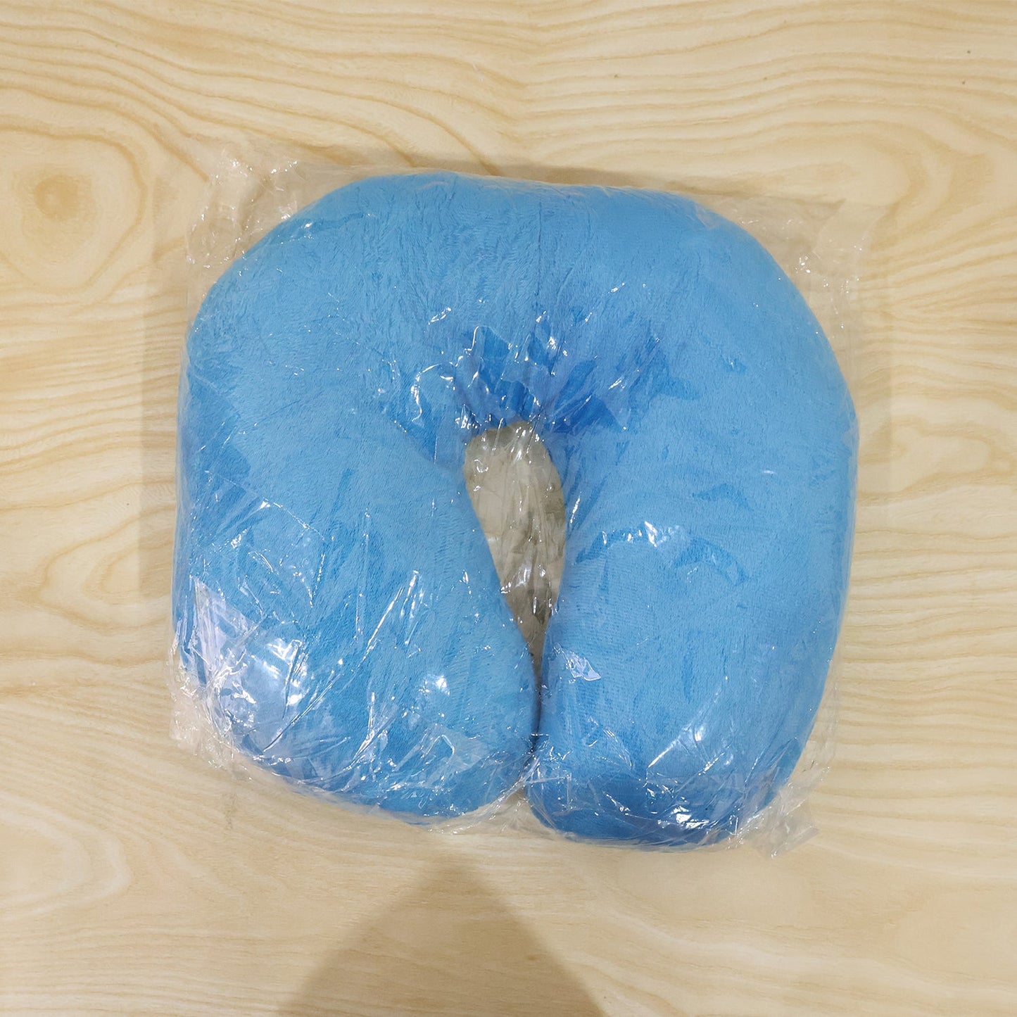 U Shaped Soft Neck Pillow Blue Travel Pillow Head Neck Support (1 Pc)