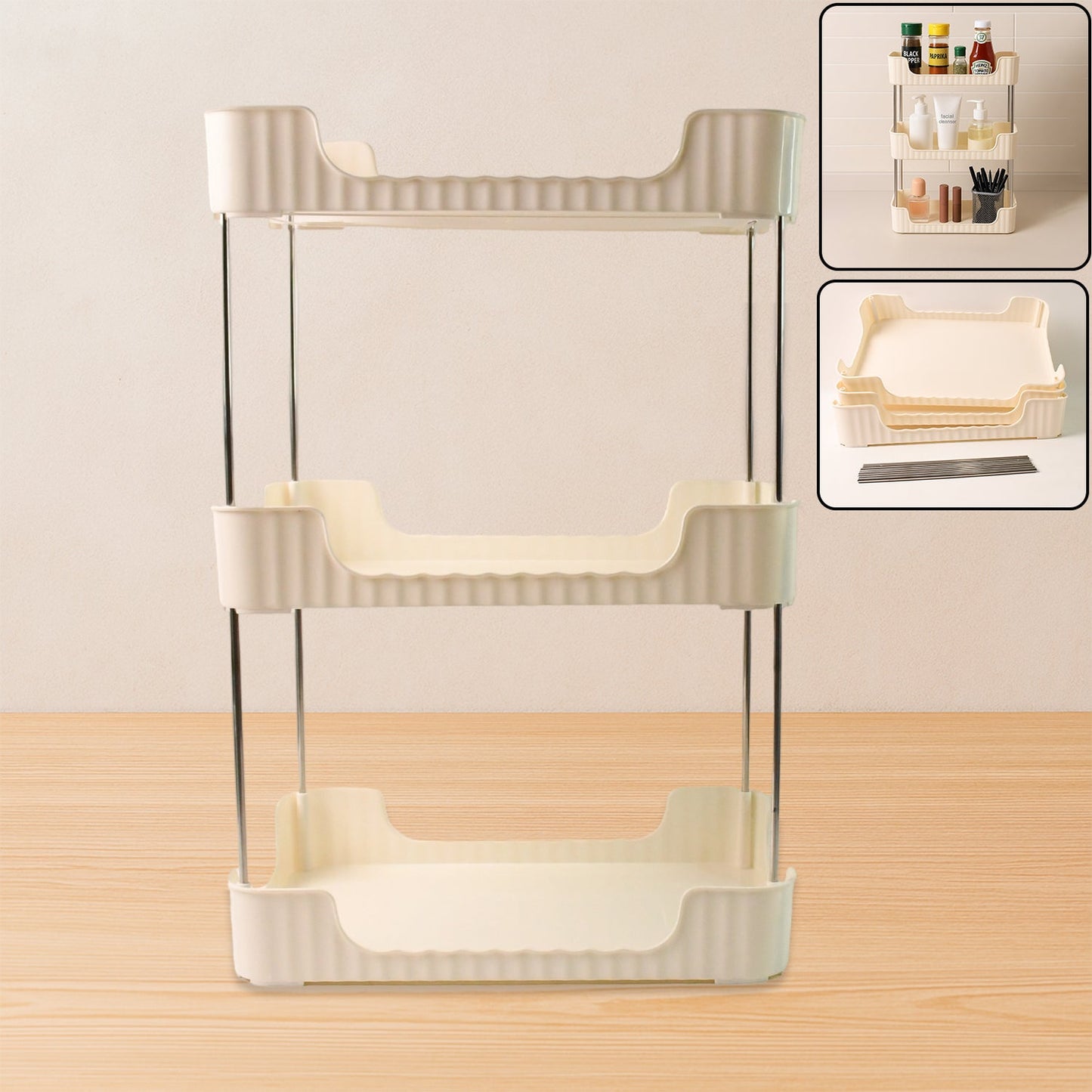Stay Organized 3-Tier Storage Organizer Rack – Compact