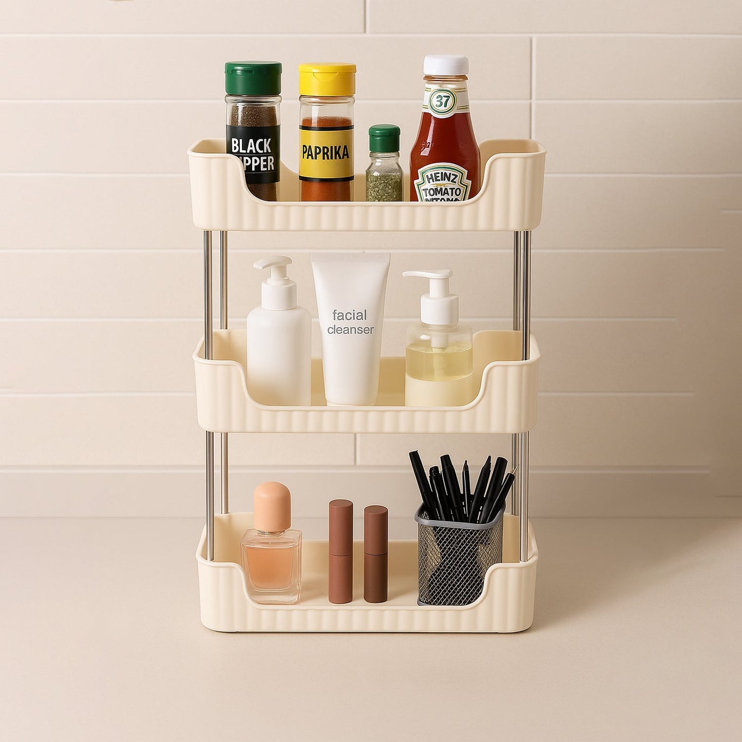 Stay Organized 3-Tier Storage Organizer Rack – Compact